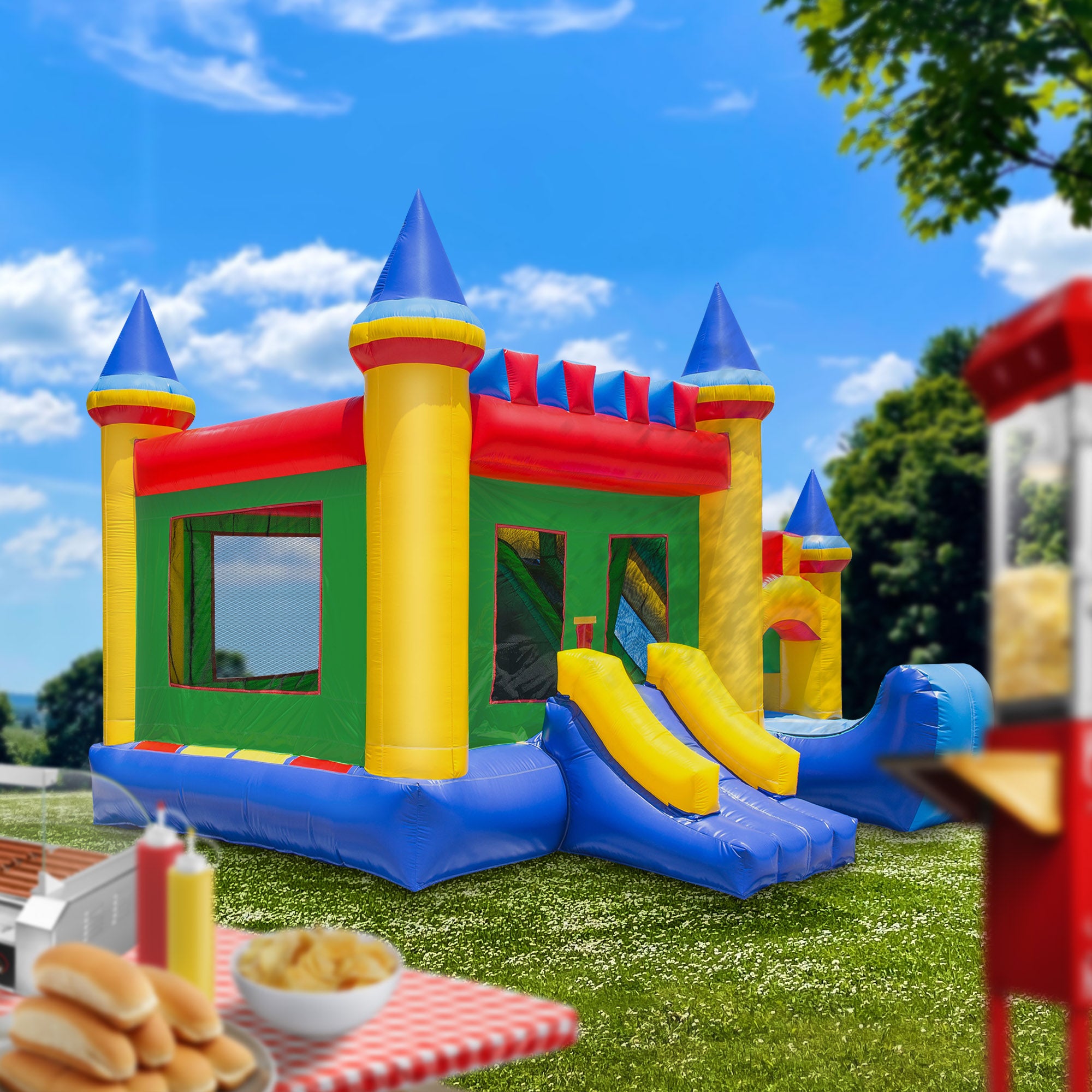 Cloud 9 Commercial Grade Castle Bounce House with Slide - 100% PVC 16' x 17' Bouncer - Inflatable Only