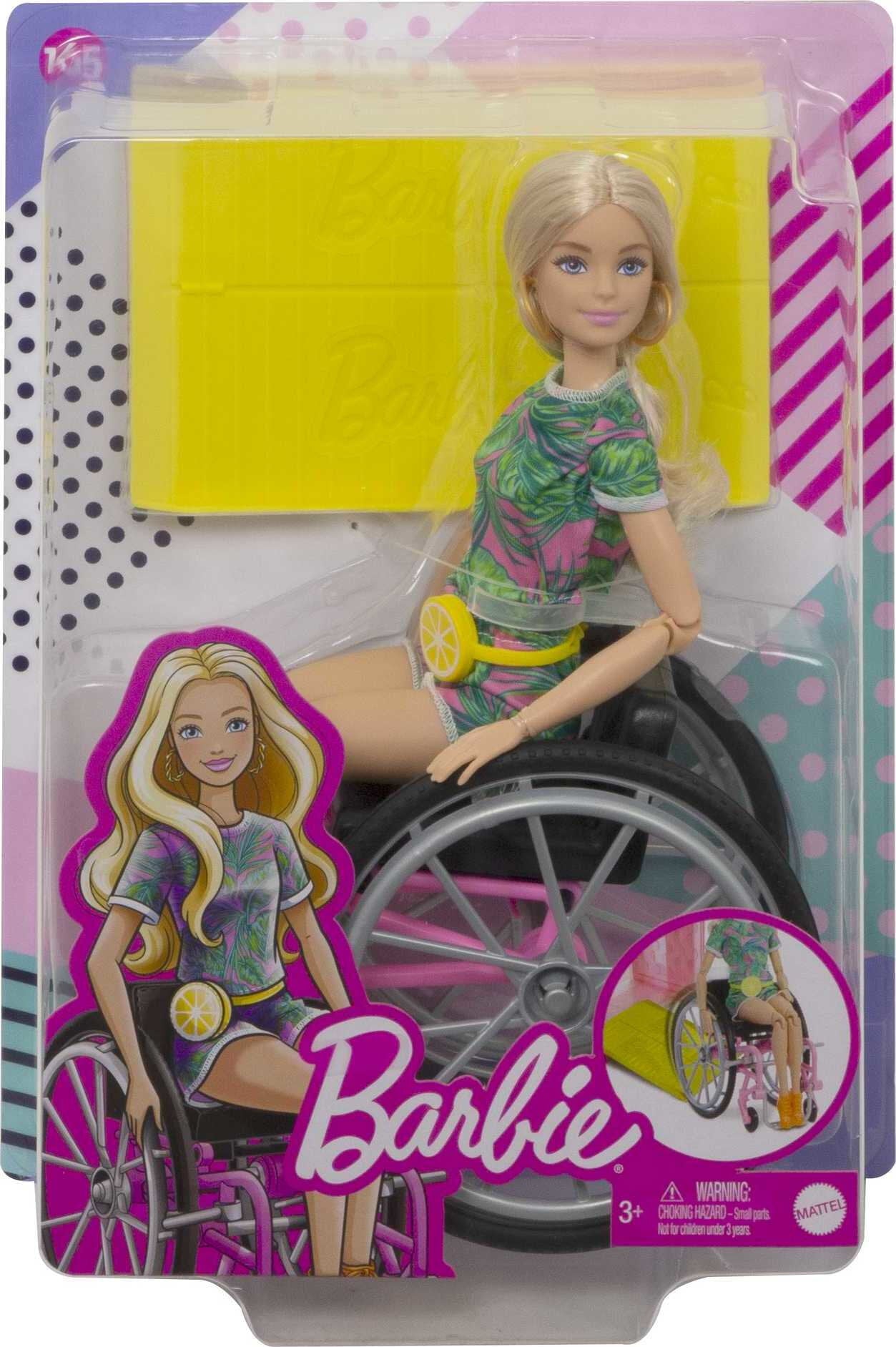 Barbie Fashionistas Doll #165 with Wheelchair and Ramp, Tropical Outfit with Accessories