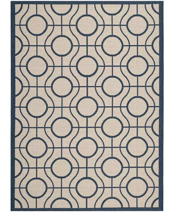 Safavieh Courtyard Beige and Navy 5'3