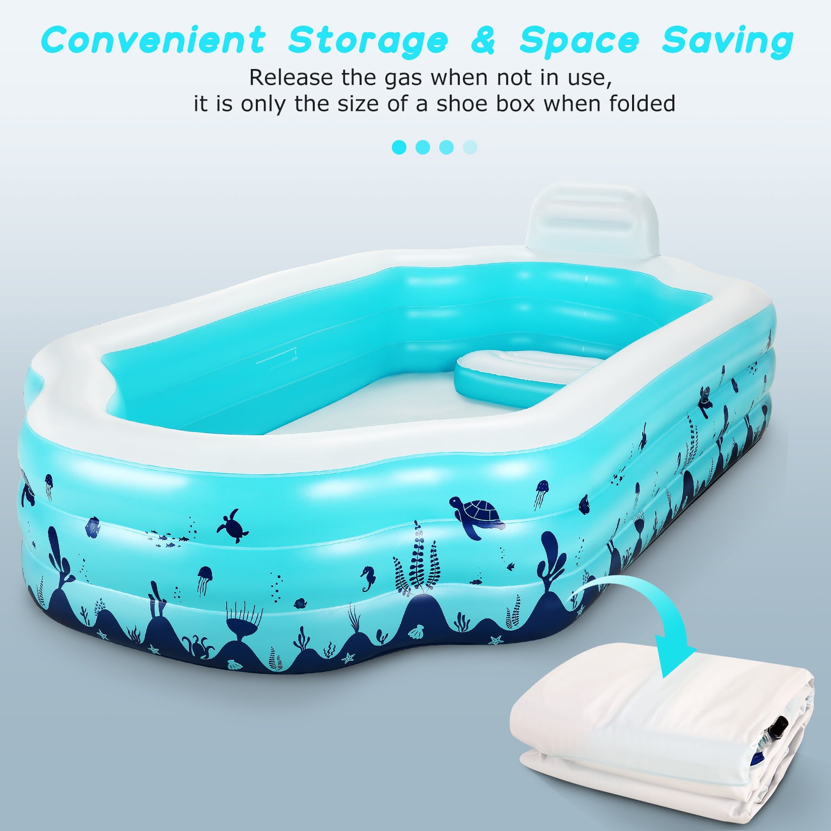 Funcid Inflatable Pool， Inflatable Swimming Pool for Kids and Adults， 120