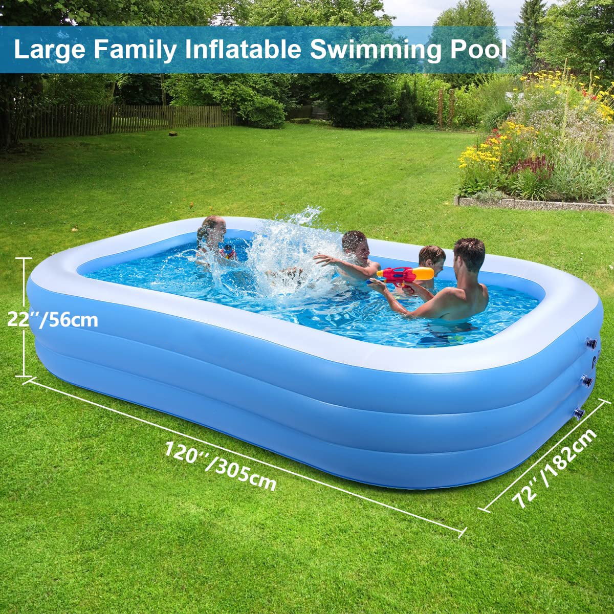 SUGIFT Inflatable Swimming Pools，  Lounge Inflatable Pool 120