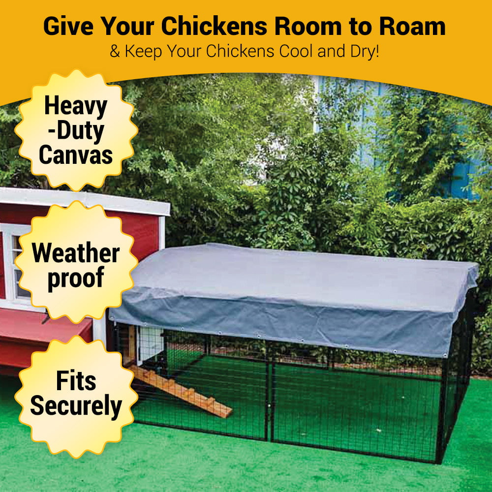 OverEZ Chicken Coops Tarp for Regular 8 ft. Chicken Run (7'W x 8'L x 4'H) - RUN NOT INCLUDED