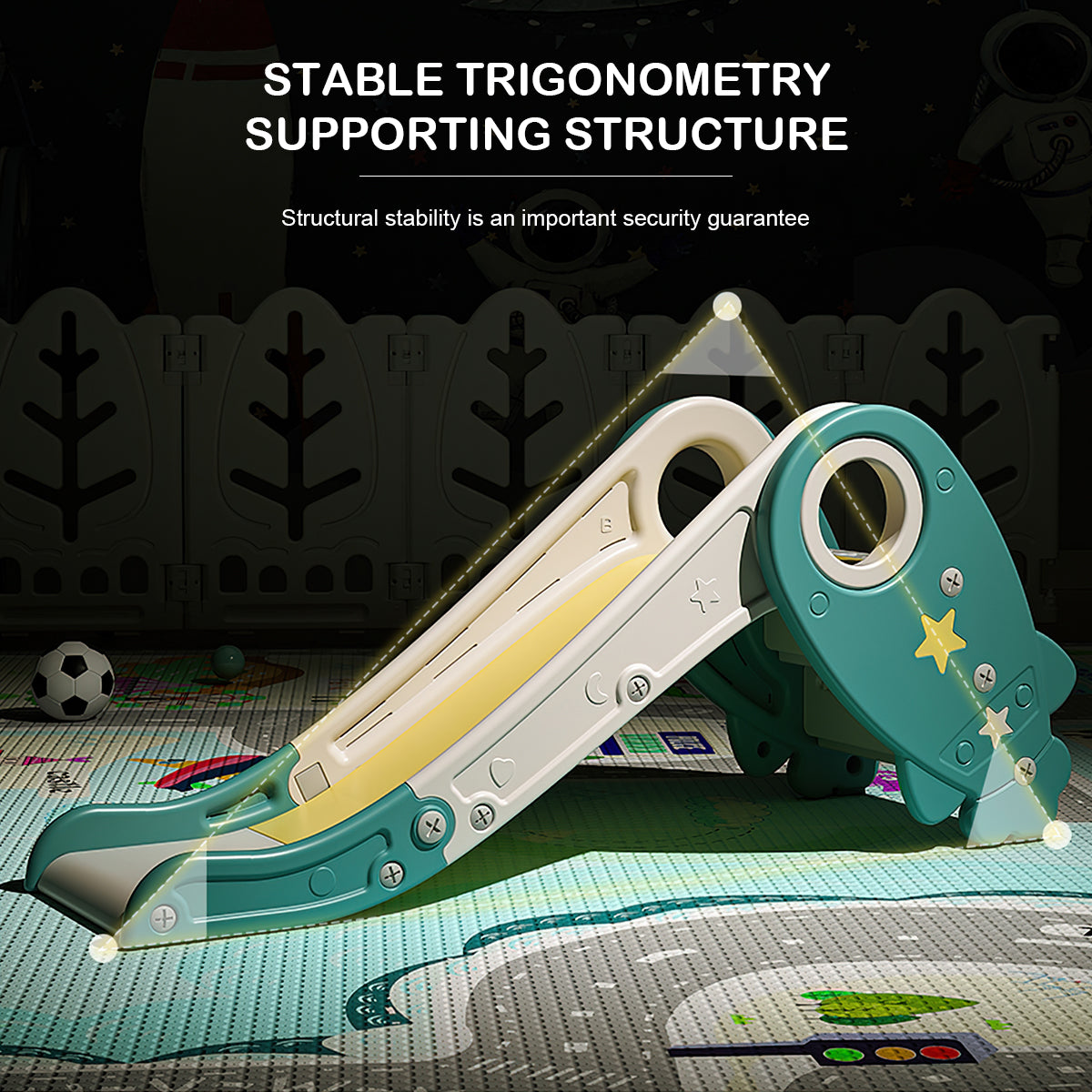 KUIKUI Toddler Slide Climber Set for Indoor Outdoor 3 Steps Freestanding Slide， Suitable Age1-5 Years Old Children Easy Set Up Baby Playset