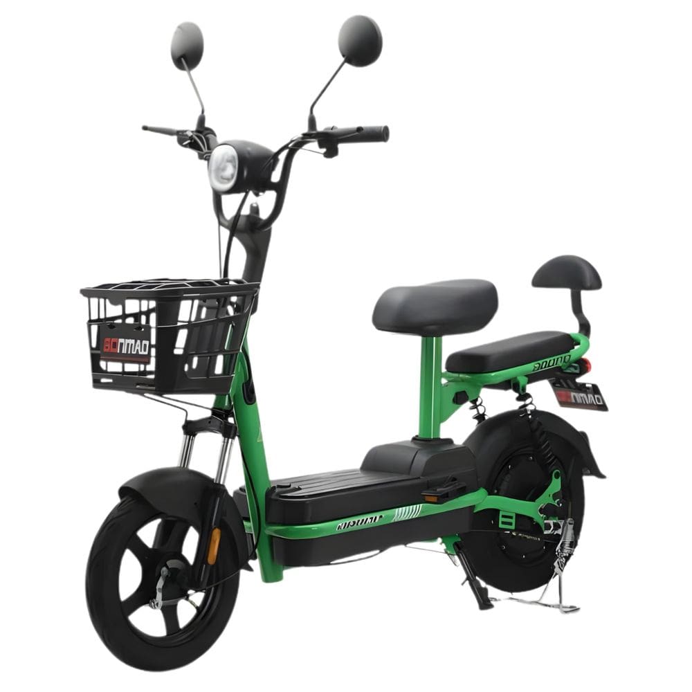 Bicicleta Elétrica Aço Joy City 350W Aro14 Compacta Urbana Dropp - Preto/Verde