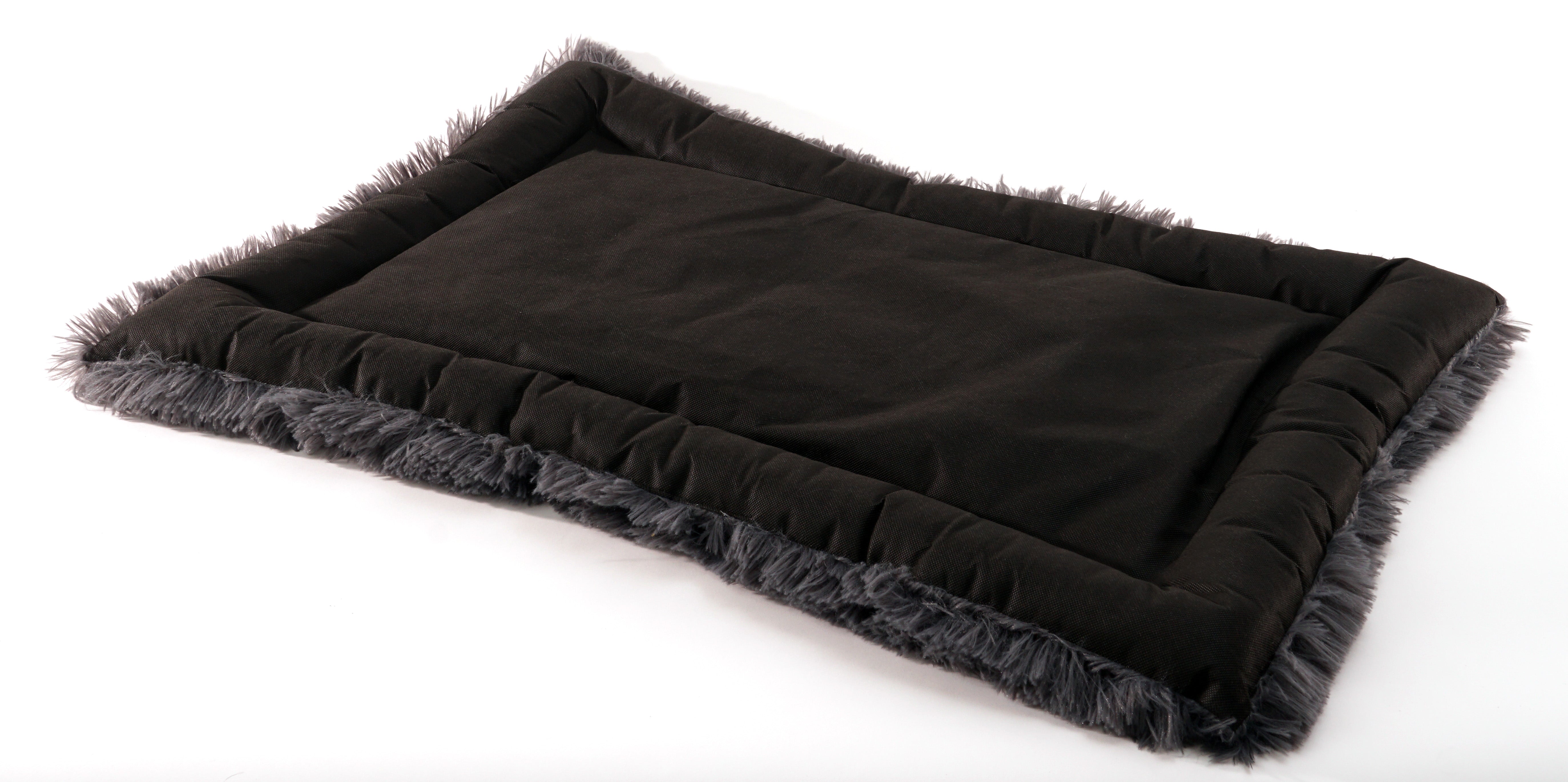 Precious Tails Eyelash Faux Fur Bordered Cat Dog Crate Mat - Small
