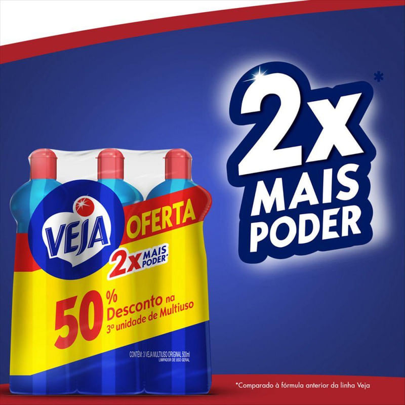 Limpador Multiuso Veja Gold Original com 3 unidades de 500ml