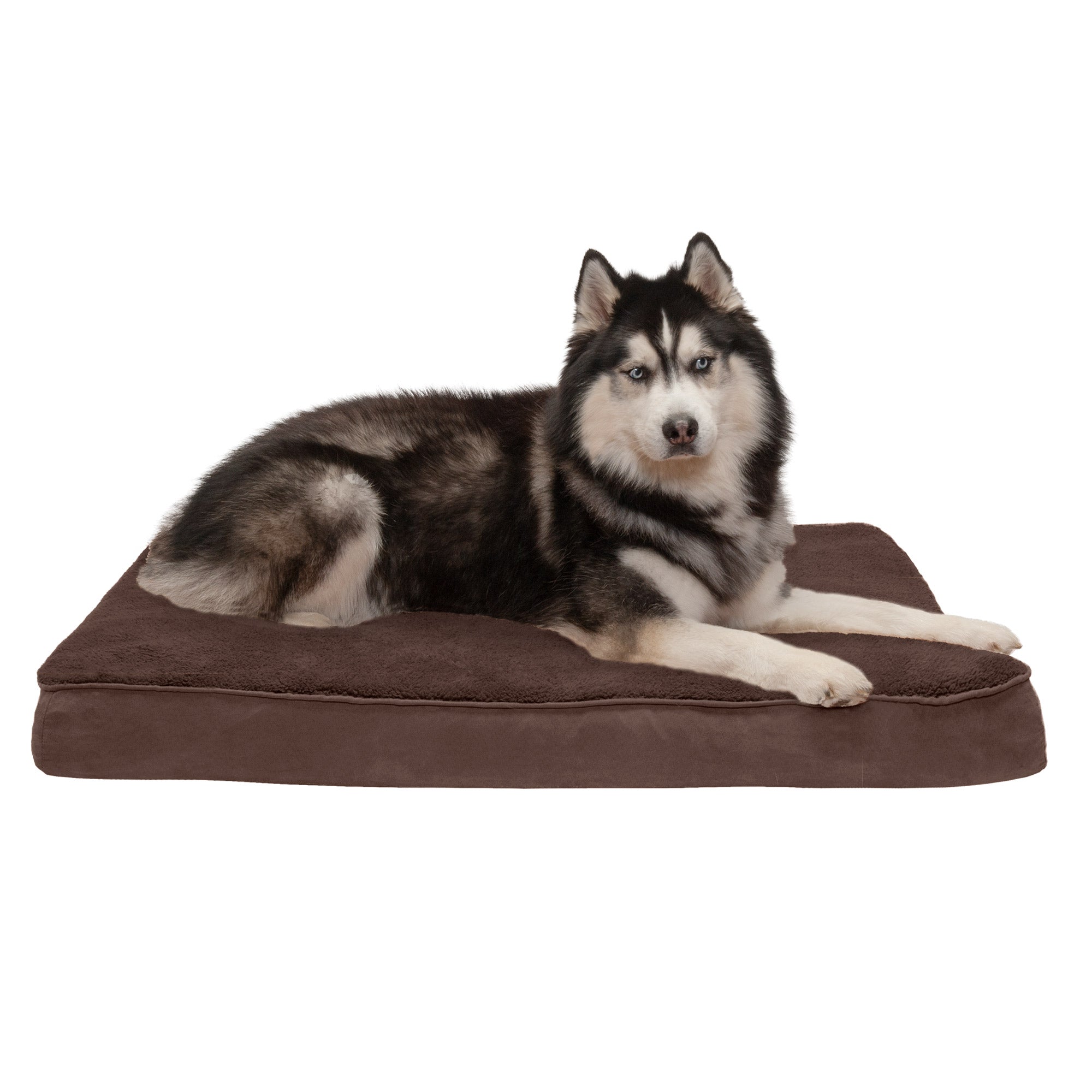 FurHaven Pet Dog Bed | Deluxe Orthopedic Terry Fleece Mattress Pet Bed for Dogs and Cats， Espresso， Jumbo