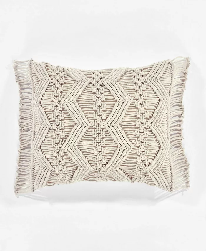 Lush Dandeacutecor Lush Decor Studio Chevron Macrame Decorative Single Pillow Cover， 13