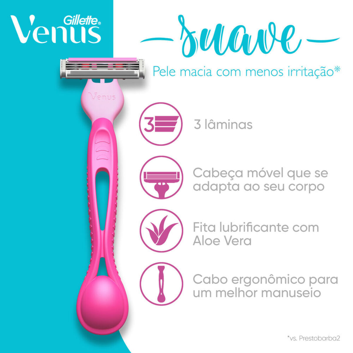 Aparelho de Depilar Gillette Venus Suave 2 Unidades