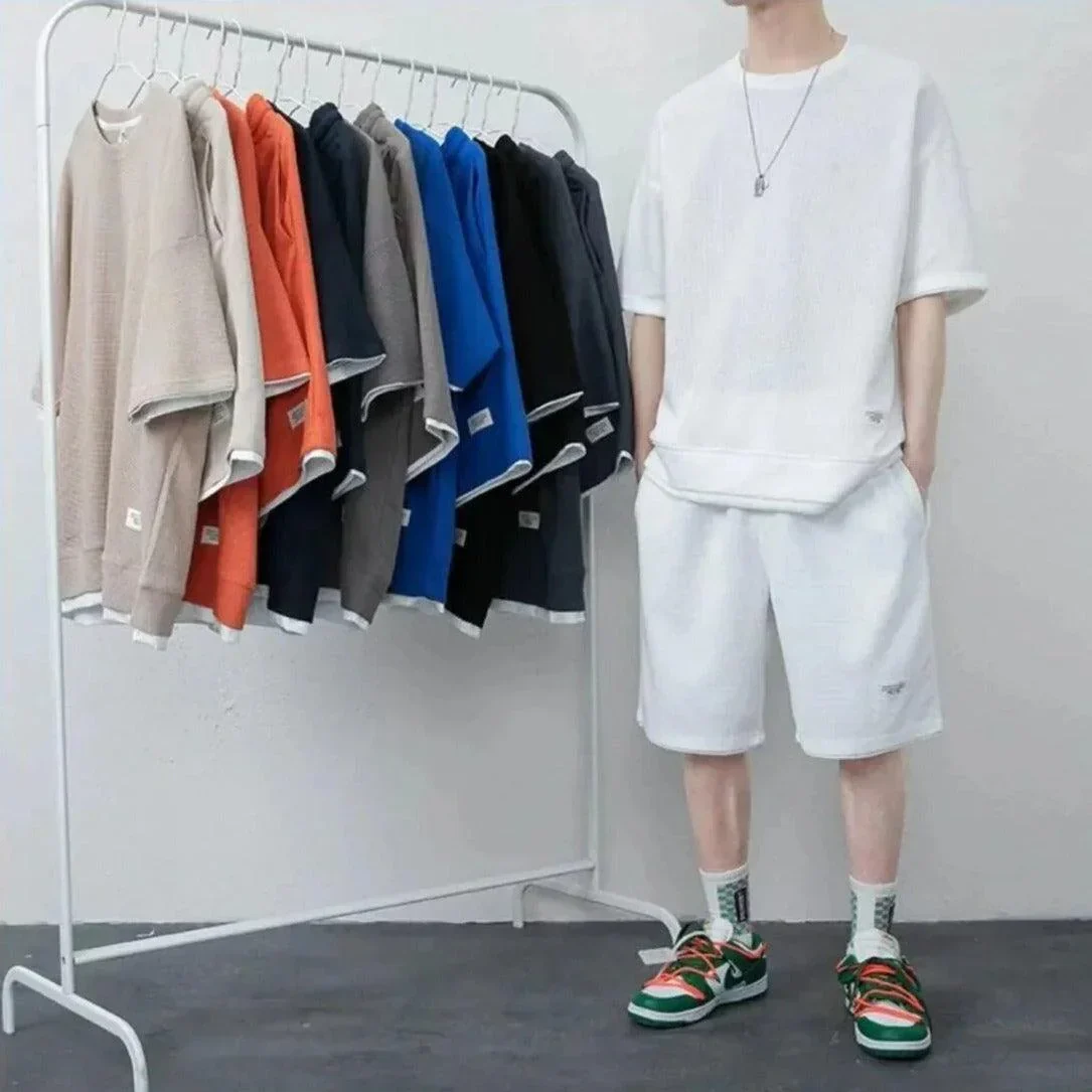 Conjunto Unissex CoolBreeze™ em Seda Gelo com Camiseta + Shorts