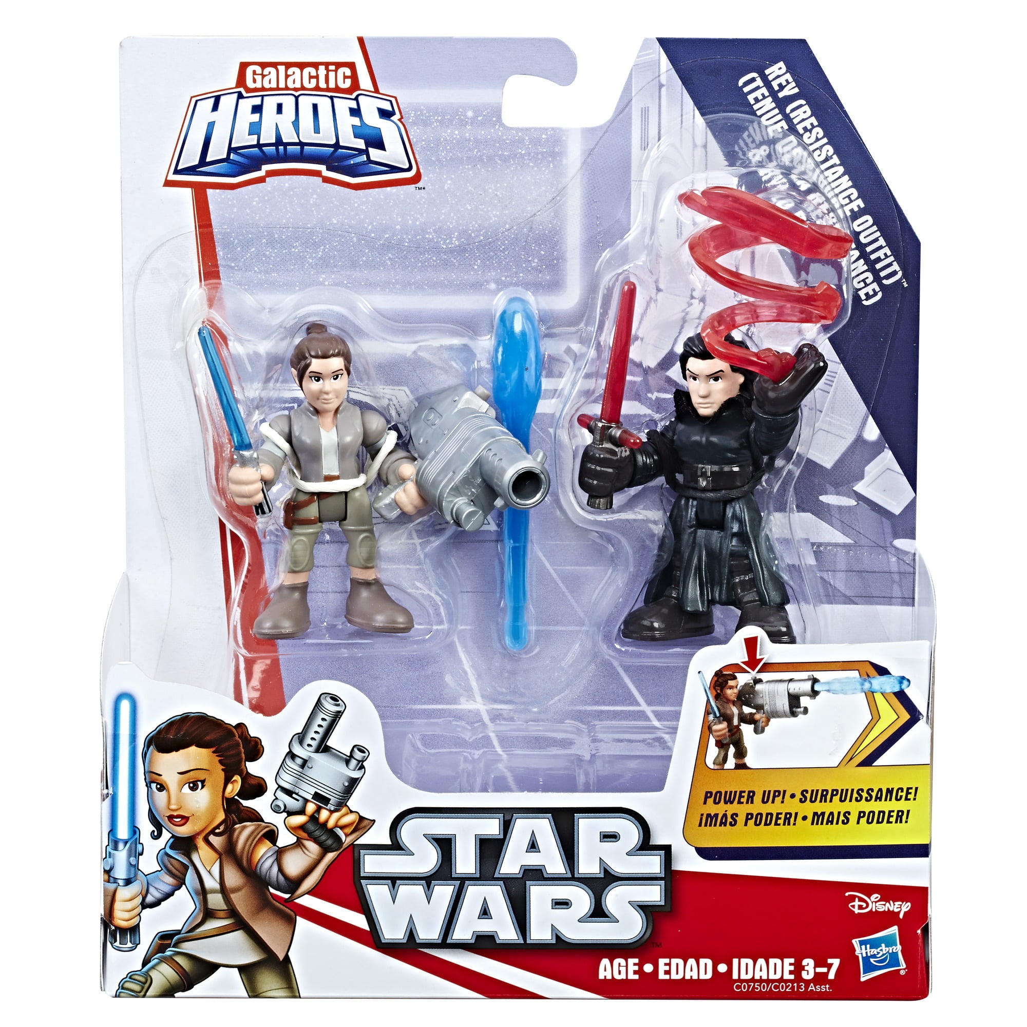 Playskool Star Wars Galactic Heroes Rey (Resistance Outfit) and Kylo Ren