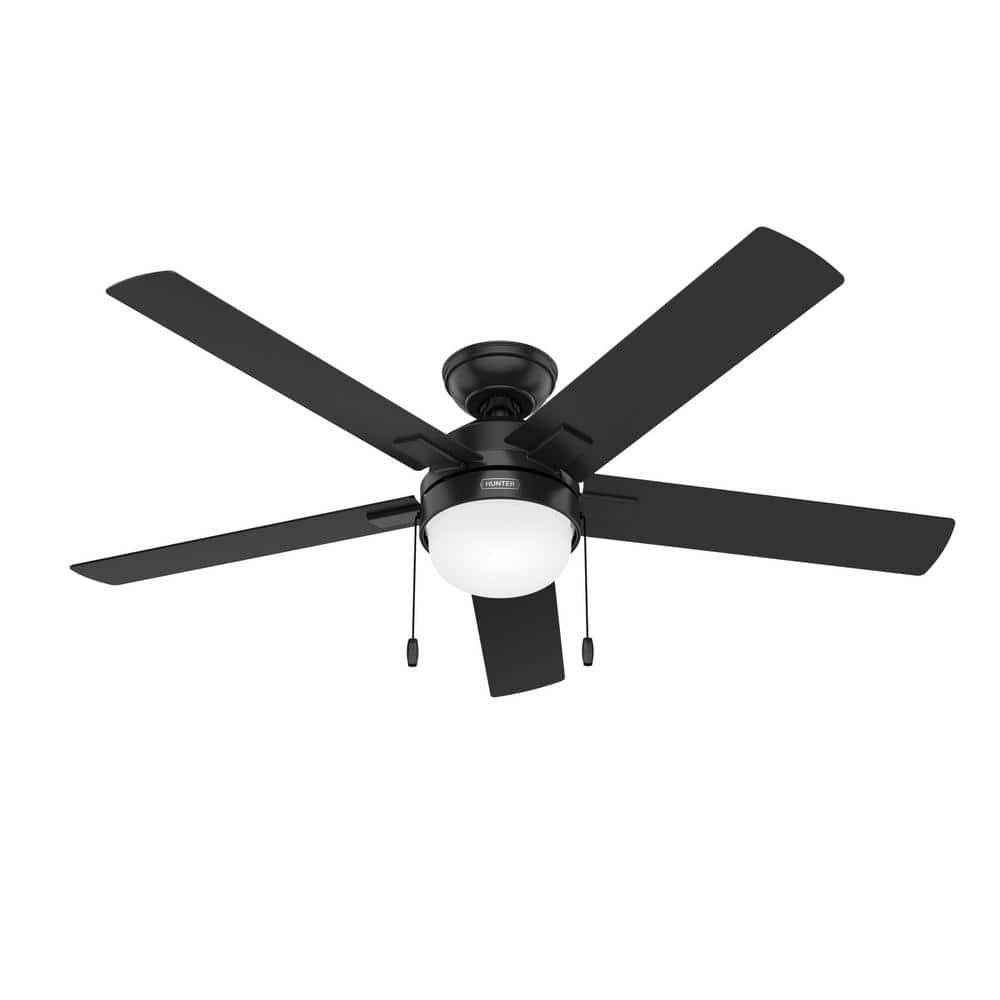 Hunter Zeal 52 in Indoor Matte Black Ceiling Fan with Light Kit