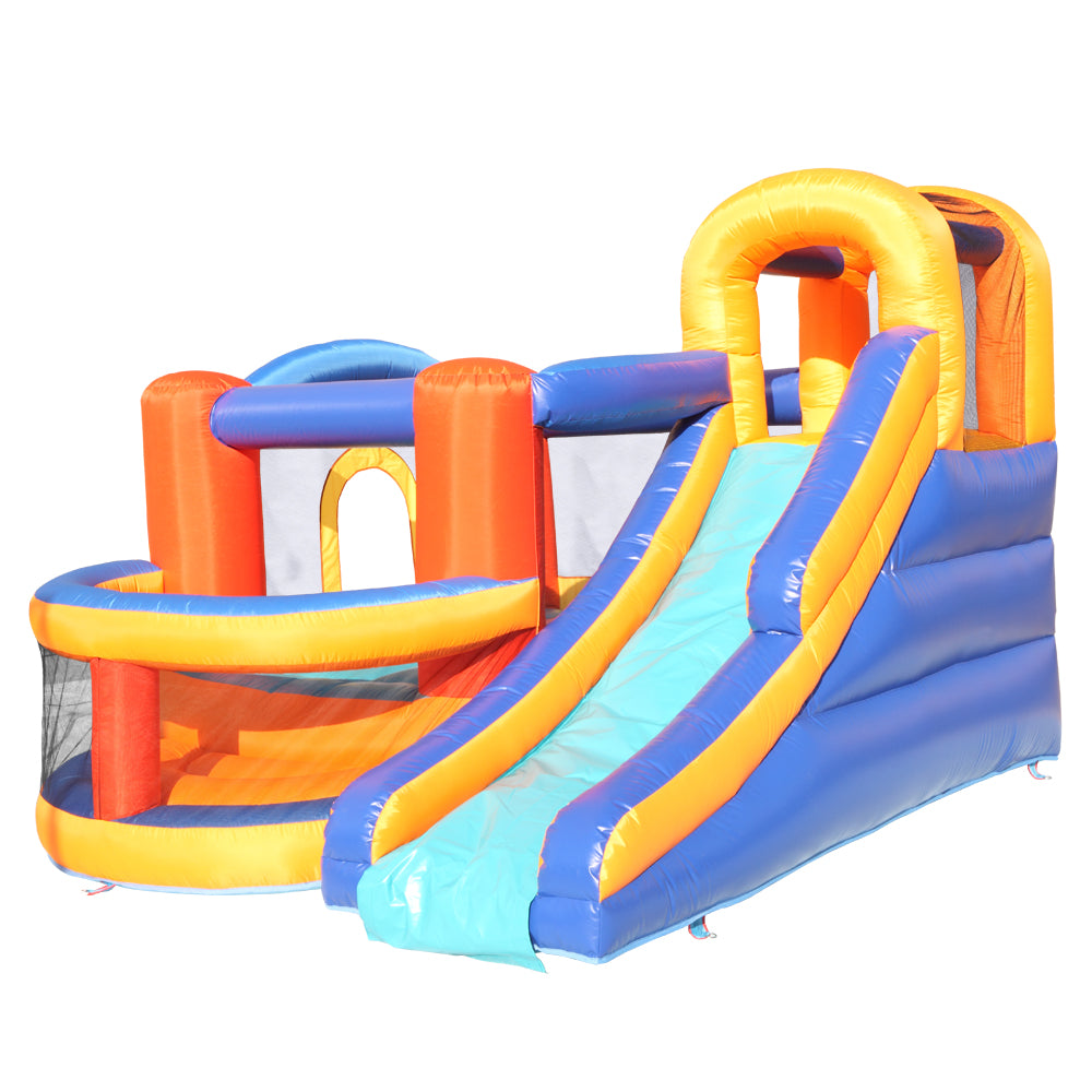 Topcobe Inflatable Bounce House for kids， Castle Jumper Bouncer Castle with Water Slide Pool， Climbing Wall， Large Jumping Area