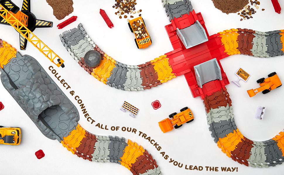 JitteryGit Truck Construction Race STEM Car Track Toy for Kids | Toy Trucks Gift for Boys Girls Toddlers Ages 3 4 5 6 7