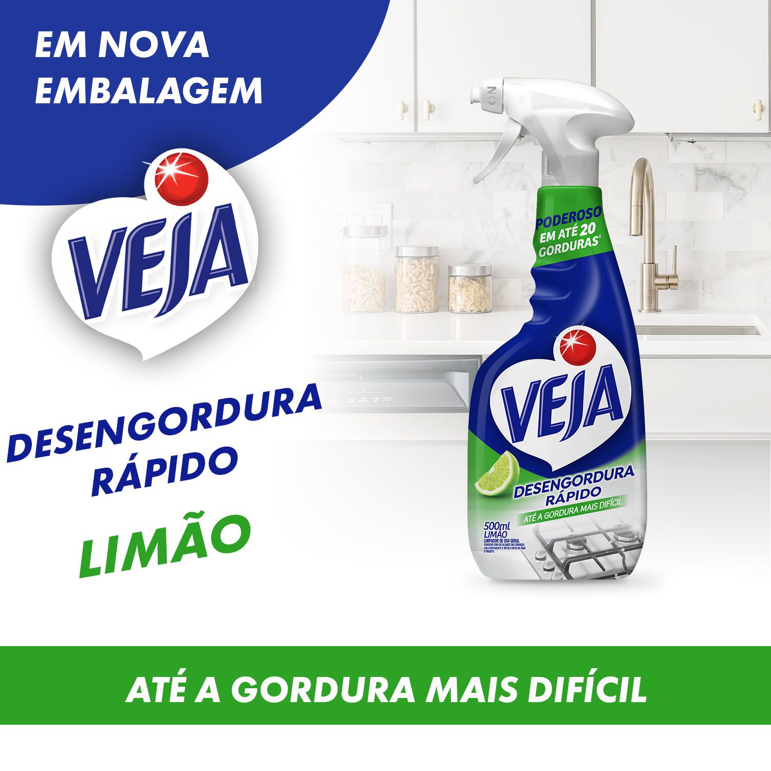 Veja Desengordura Rapido Limpador Spray Limao 500ml