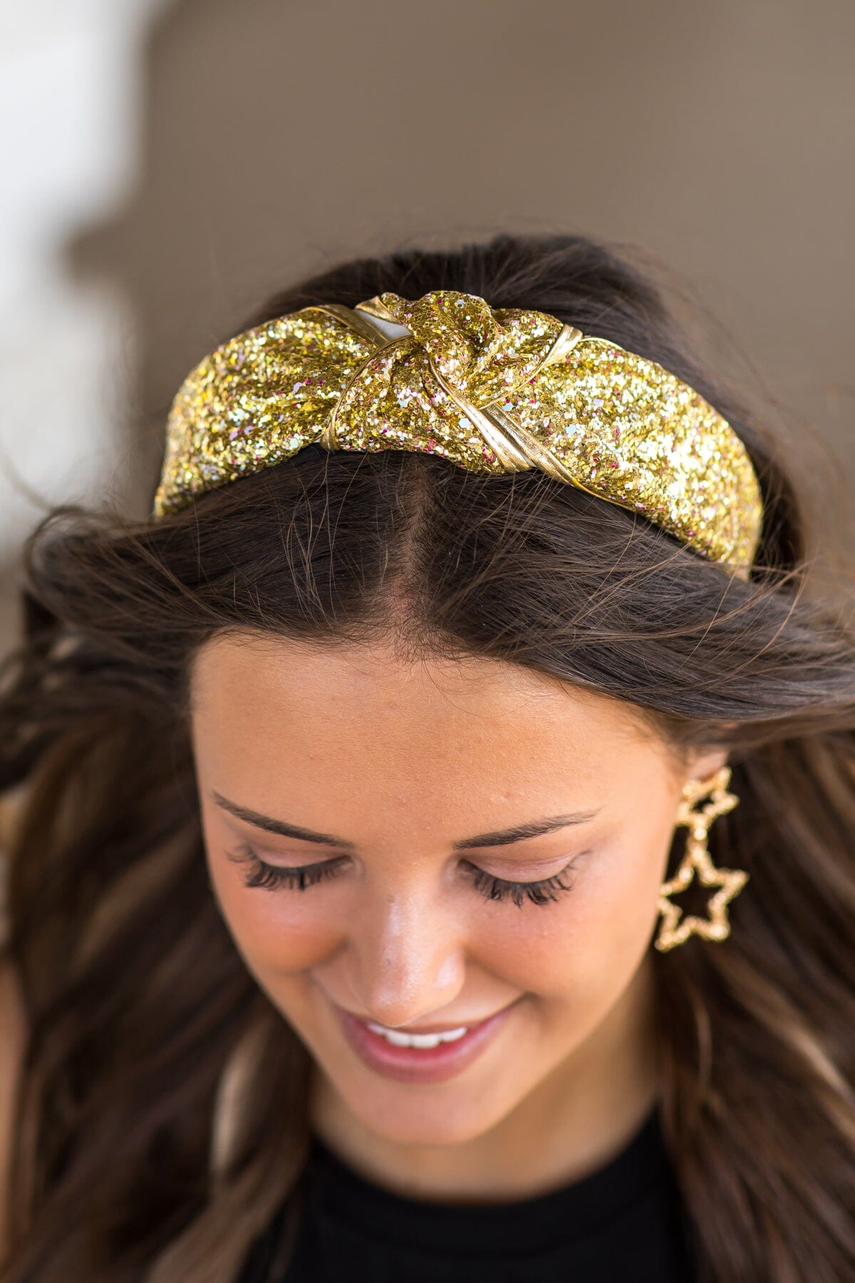 Gold Glitter Knot Headband