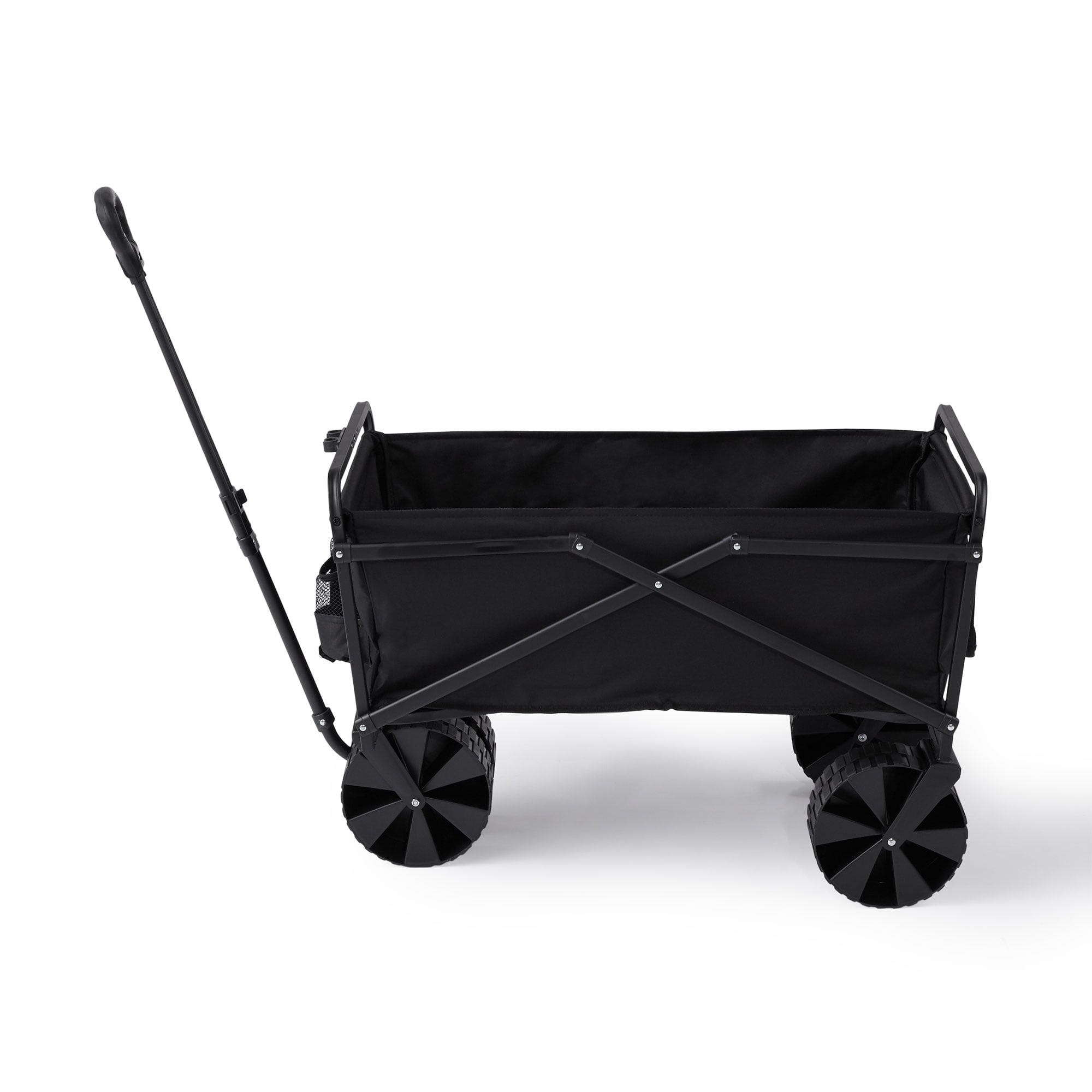Seina 150lb Capacity Collapsible Steel Outdoor Utility Wagon Cart， Black