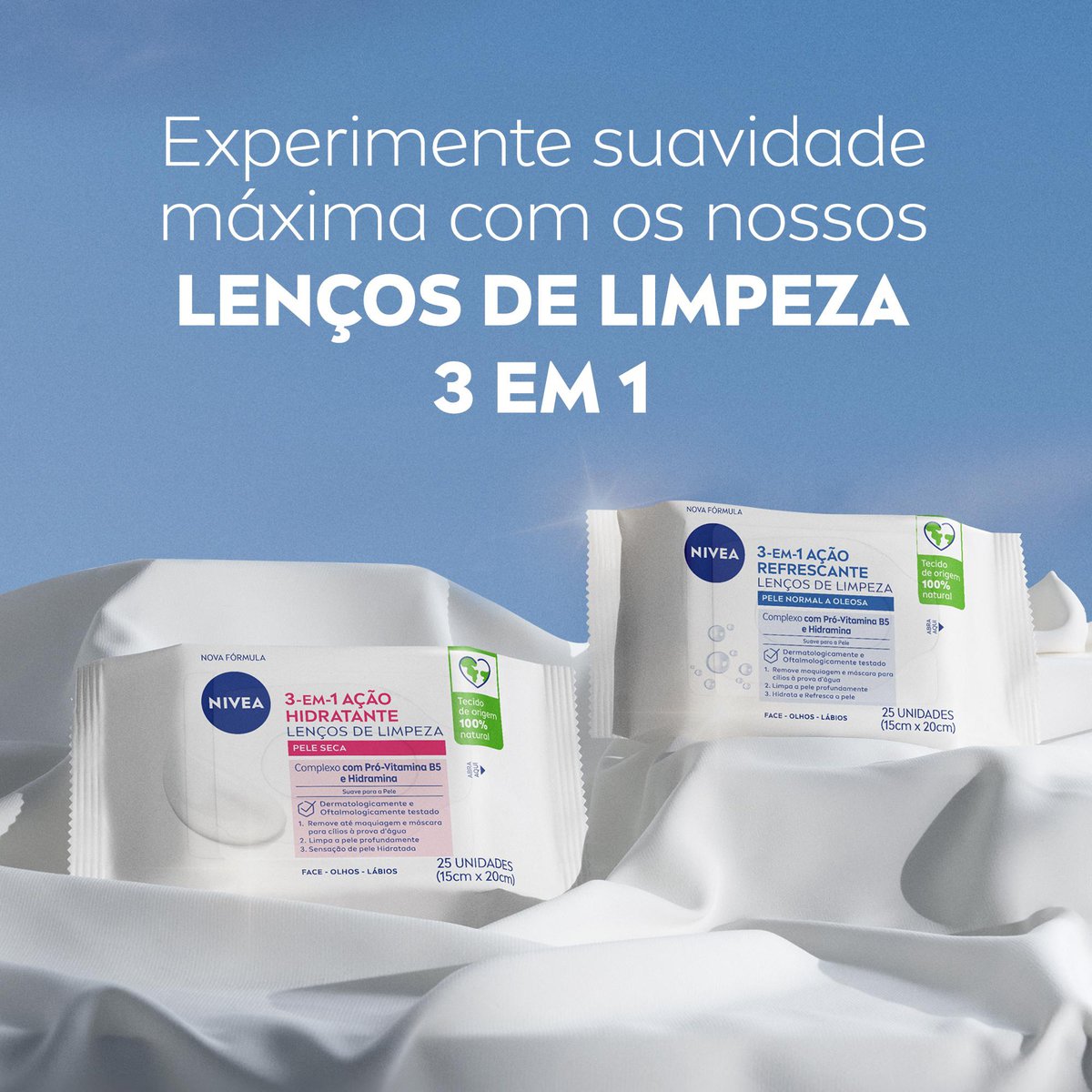 Lenco Umedecido Demaquilante Acao Refrescante Facial Nivea 25 Unidades