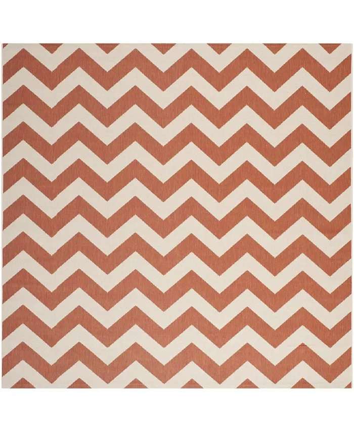 Safavieh Courtyard Terracotta and Beige 4' x 4' Square Outdoor Area Rug