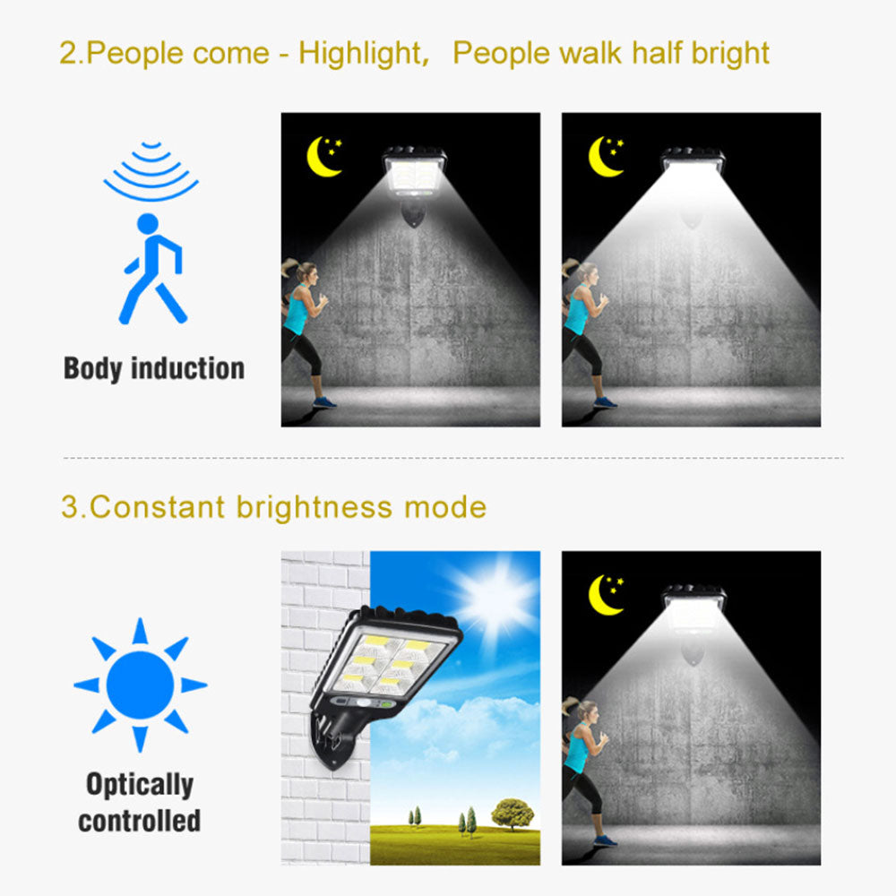 Willstar LED Solar Street Lights Outdoor Solar Motion Sensor Light Waterproof Solar Security Wall Light with 3 Lighting Modes for Garden Street Garage Path