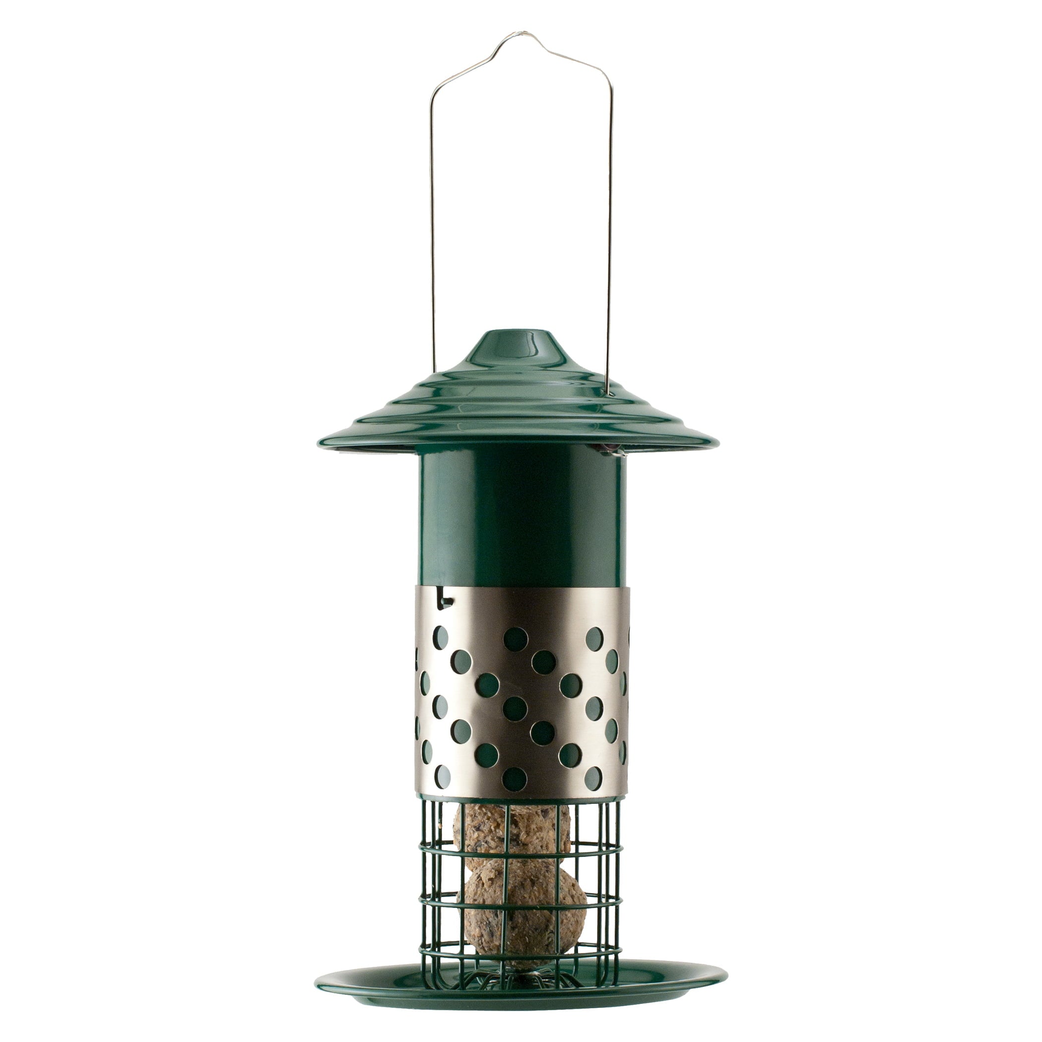 Panacea Products Metal Wild Bird  Tube Feeder， Green-1 lb Capacity