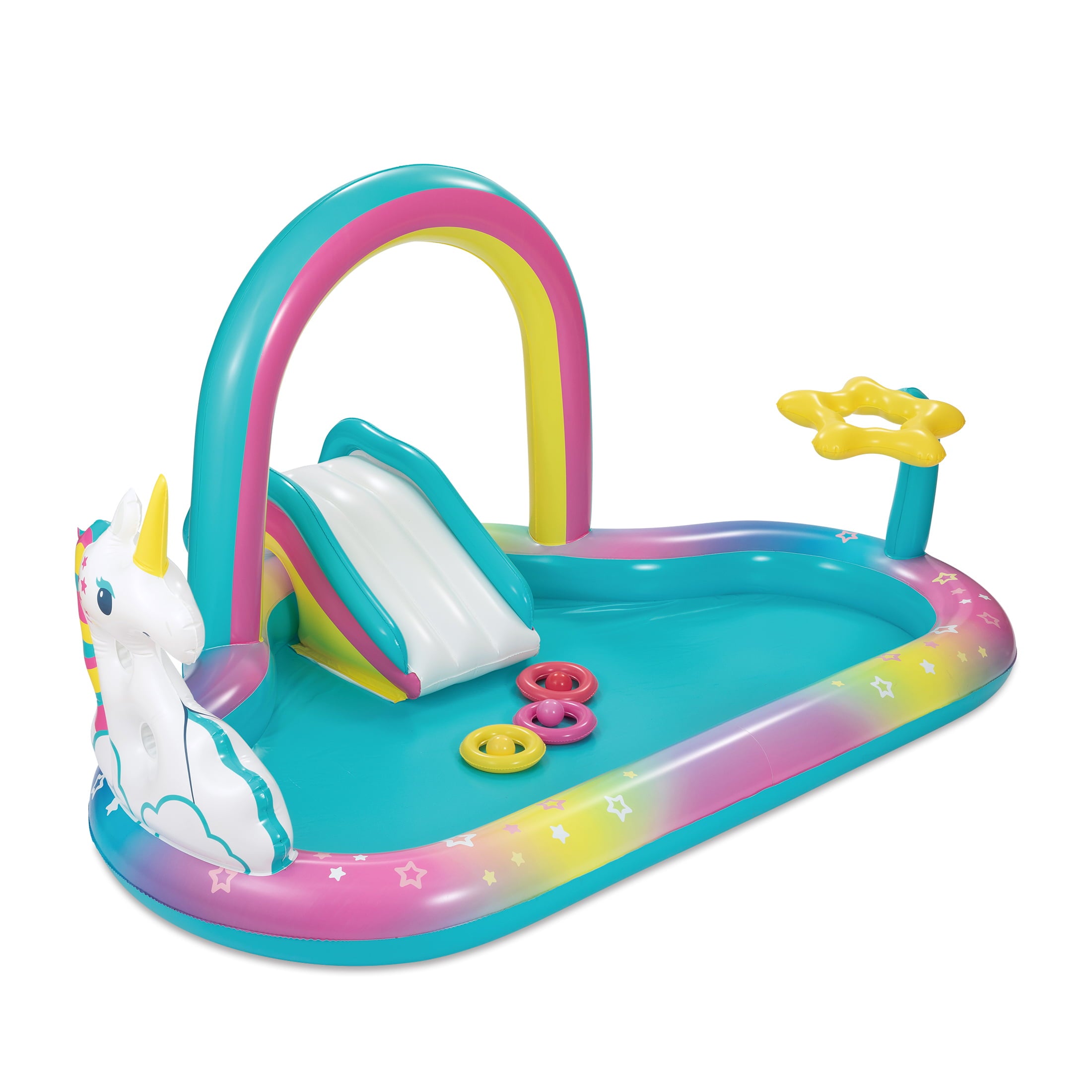 Play Day Round Inflatable Rainbow Play Center， Ages 2 and Up， Unisex