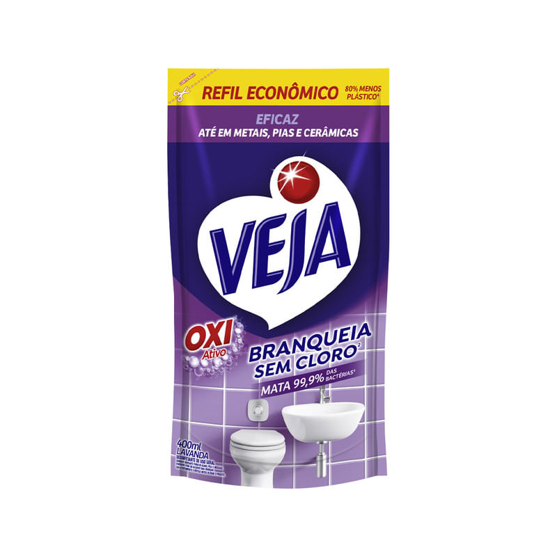 Limpador Antibac Veja Oxi Ativo Lavanda 400ml Refil Economico