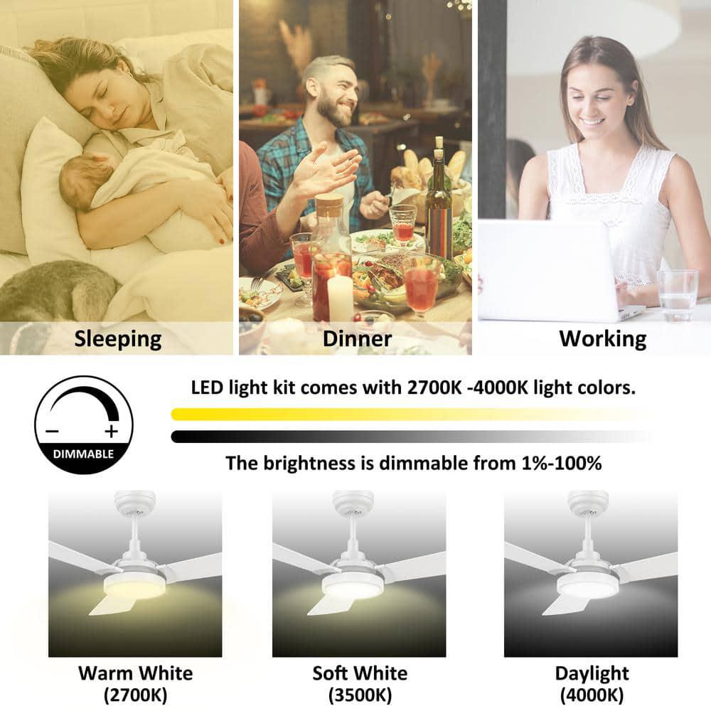 CARRO Veter 52 in Dimmable LED IndoorOutdoor White Smart Ceiling Fan Light and Remote Works with AlexaGoogle HomeSiri