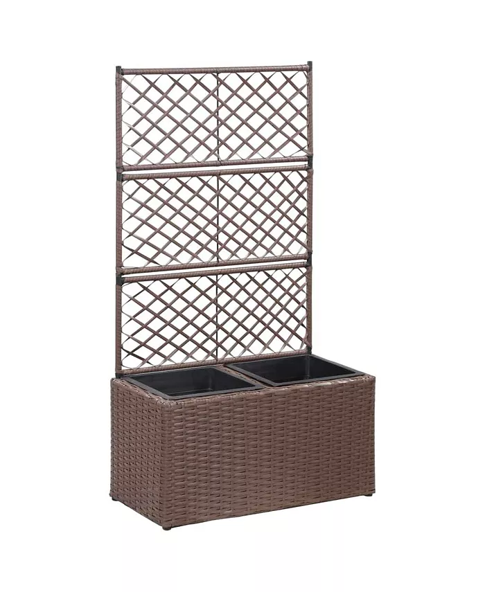 vidaXL Trellis Raised Bed with 2 Pots 22.8