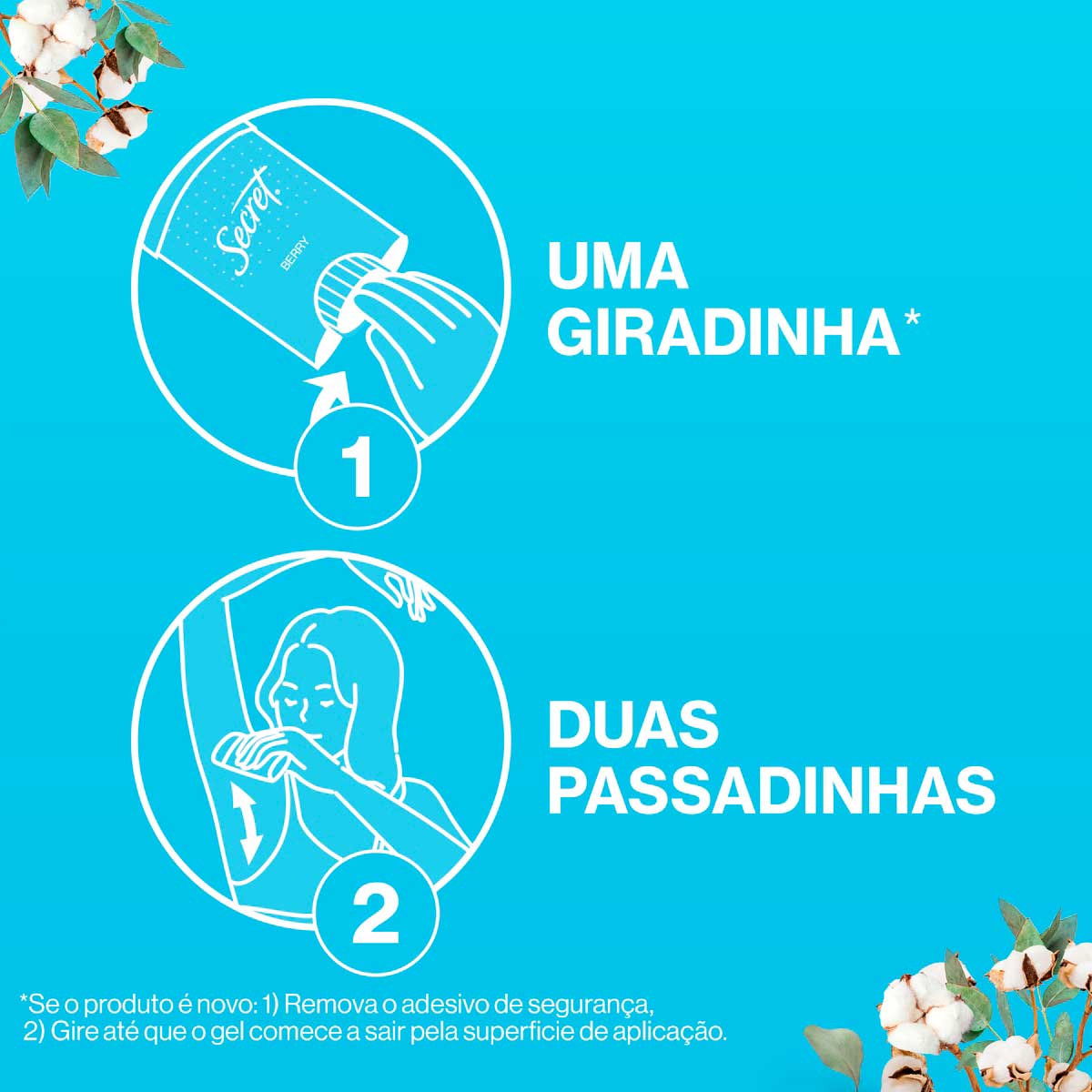 Desodorante Gel Antitranspirante Secret Algodao 45g