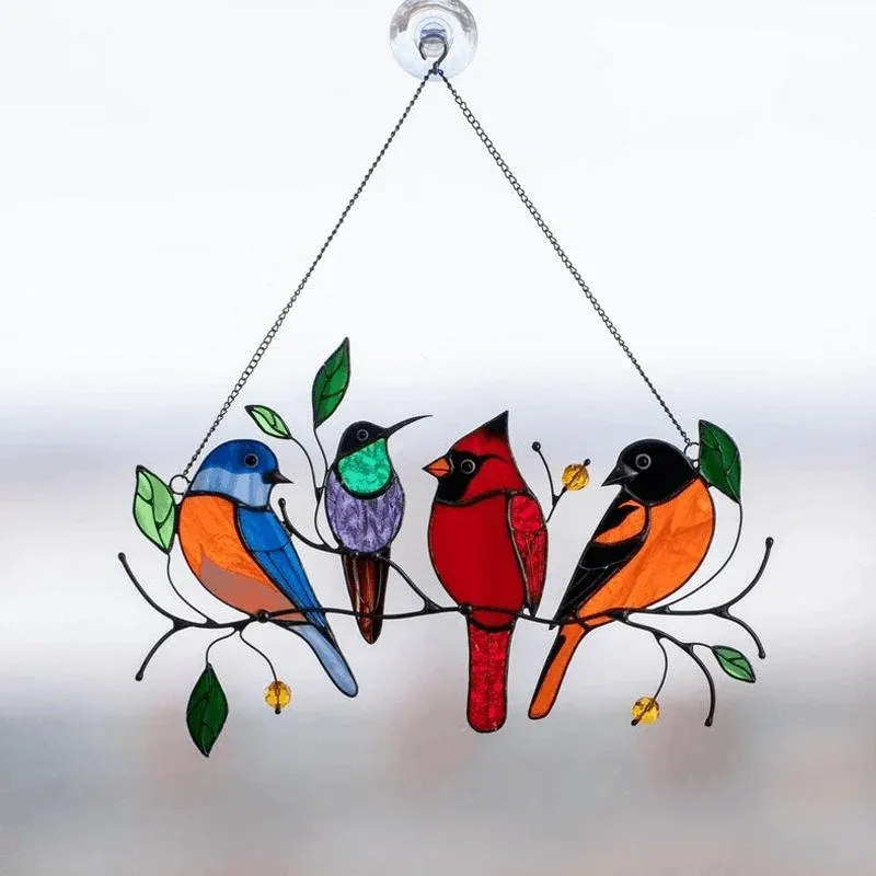 🔥 BIG SALE - 48% OFF🔥The Best Gift-Birds Stained  Window  Panel
