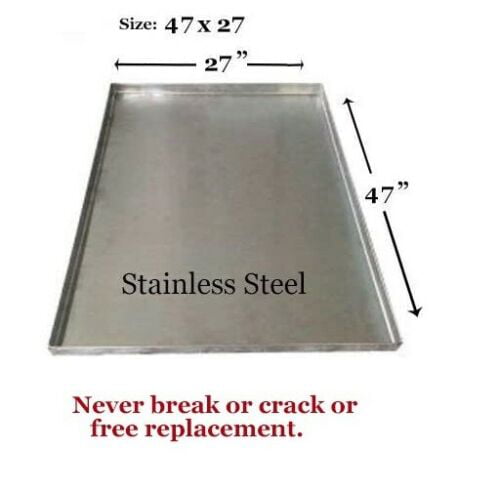 Replacement Tray for Dog Crate – Chew-Proof and Crack-Proof Metal Pan for Dog Crates (Stainless Steel， 47