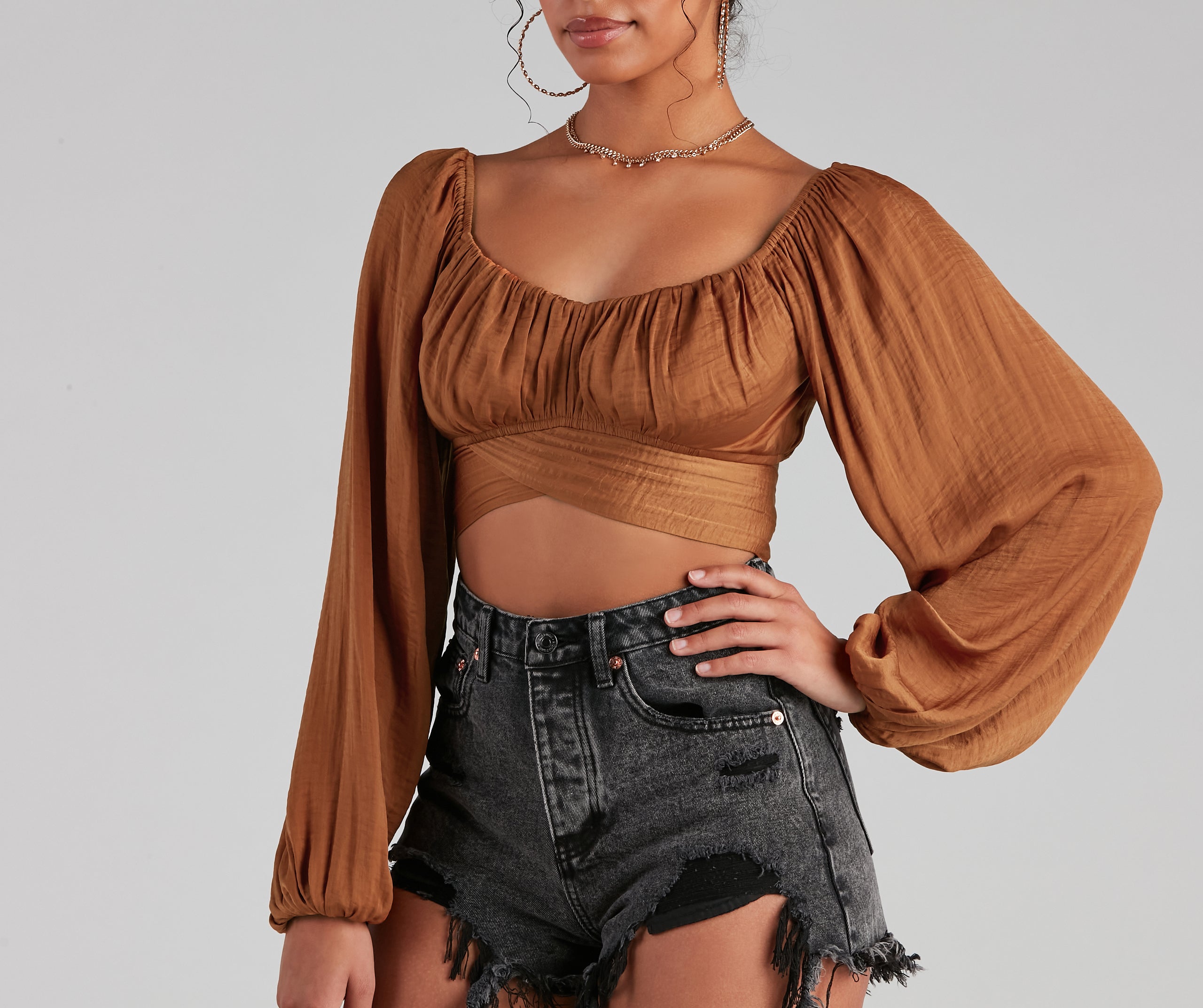 Sweet And Flirty Satin Crop Top