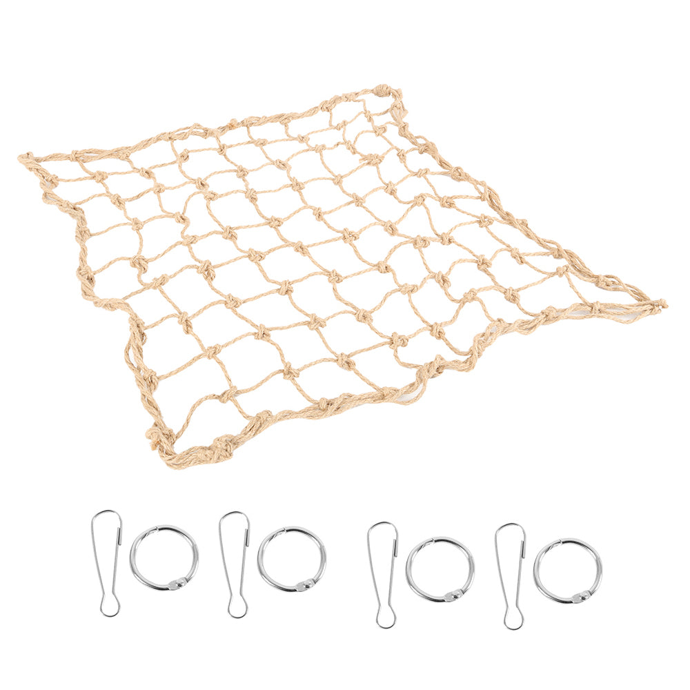 Willstar Parrot Bird Climbing Net Cotton Rope Cage Wood Hemp Rope Ladder Toy Hanging Swing Net Parrot Perch Hammock Toy Decor