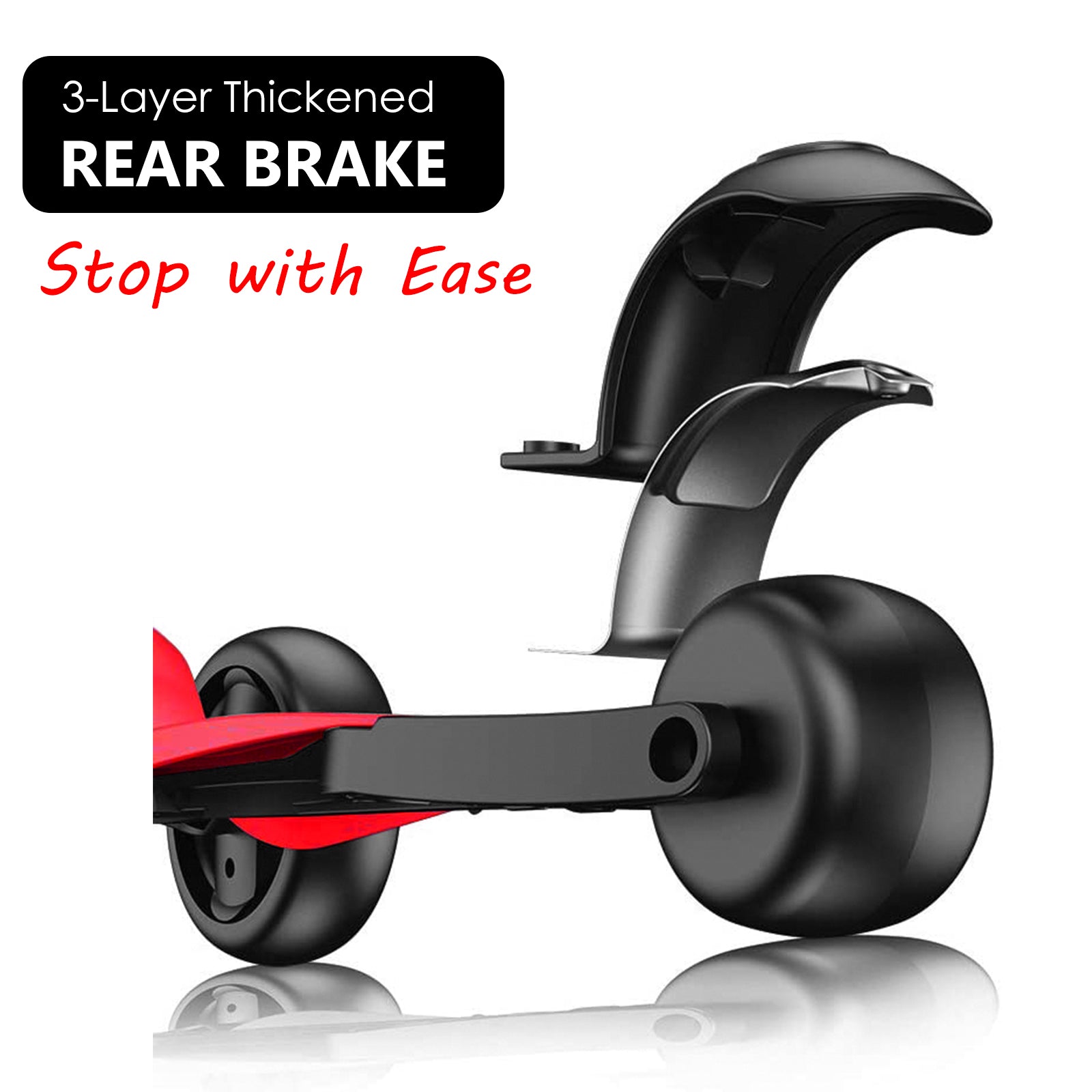 PRINIC 3 wheel kick scooter for kids and toddler 3-5 year old age， boys and girls， adjustable height， lean to steer， light up flashing wheels， wide deck， Red