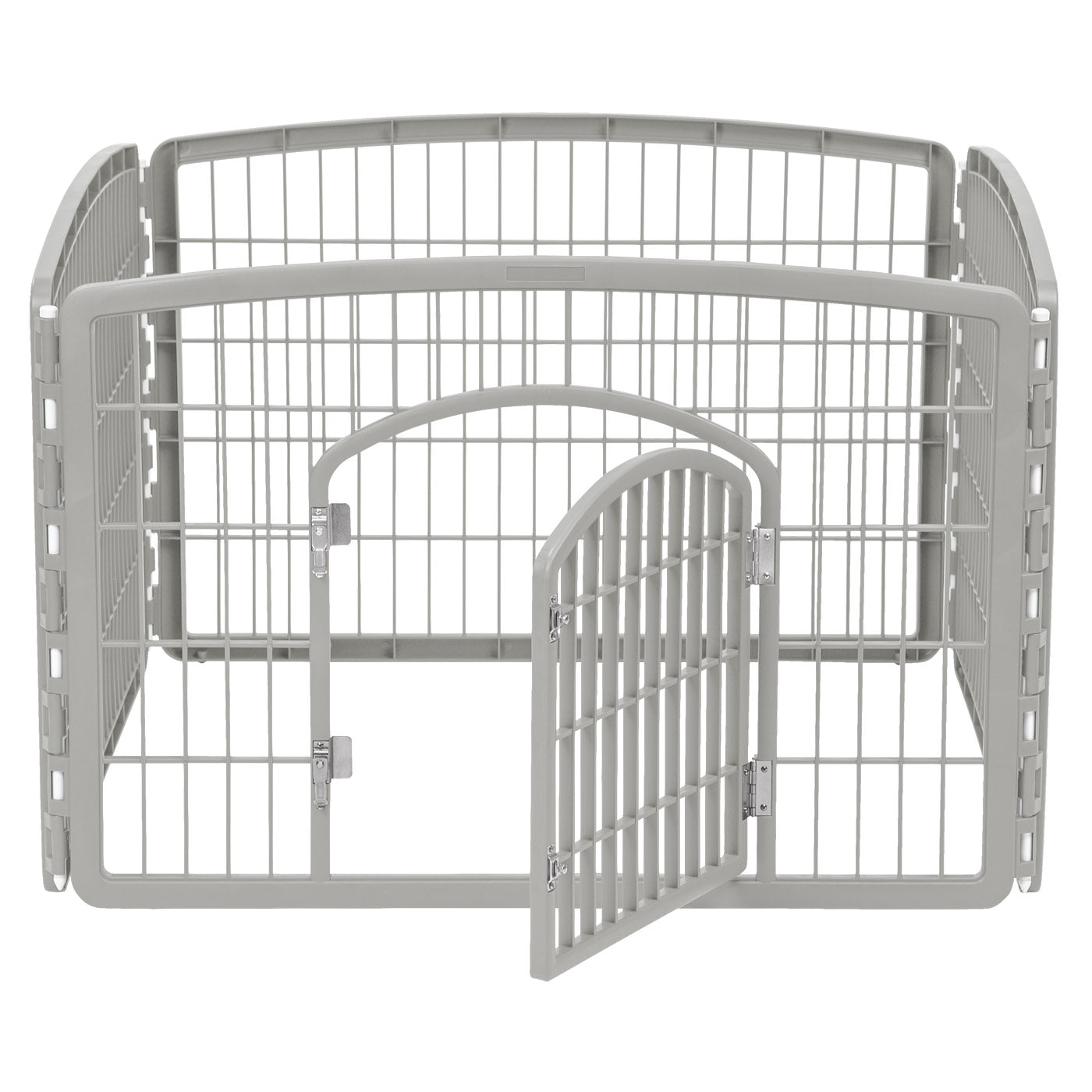 IRIS USA， 24'' 4 Panel Plastic Exercise Pet Playpen with Door， Gray