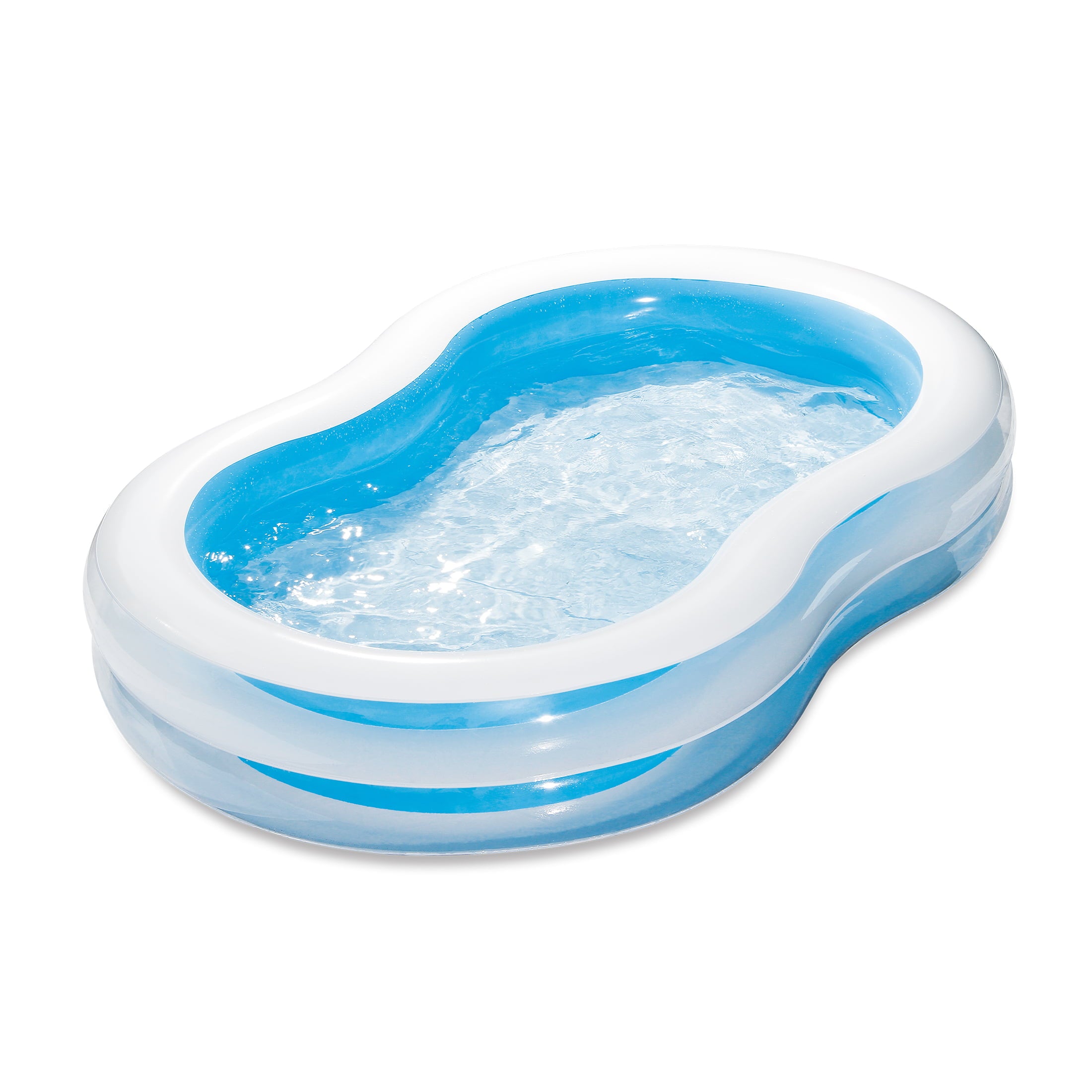 Play Day Inflatable Lagoon Family Pool， 8-shaped， Transparent Sidewalls， Ages 3+， Unisex