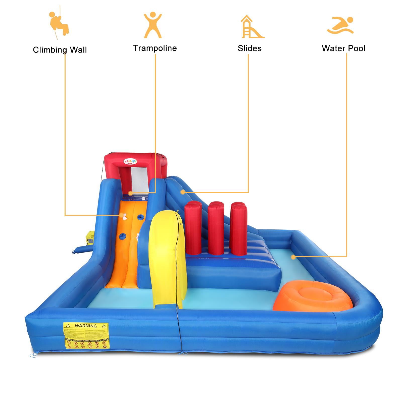 UBesGoo Inflatable Bouncer House Castle Ball Pit Jumper Water Slides 3-12 Years ， PVC， Child