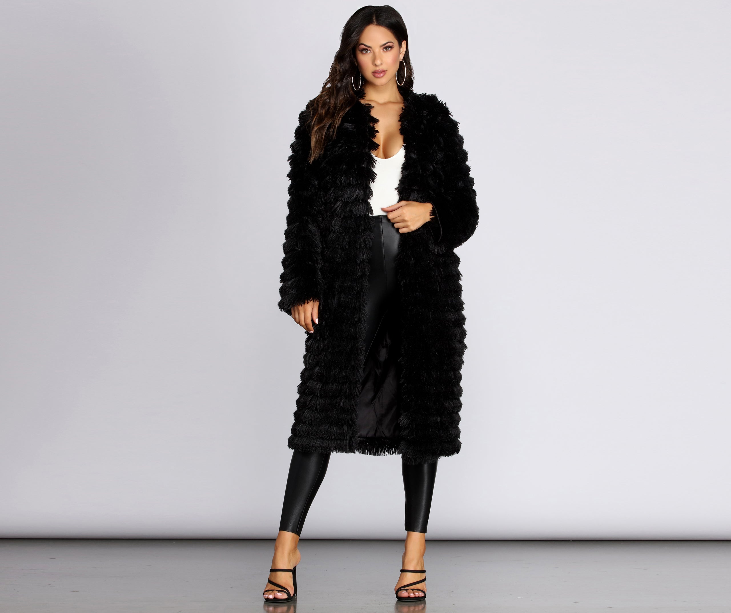 Long Line Fringe Coat