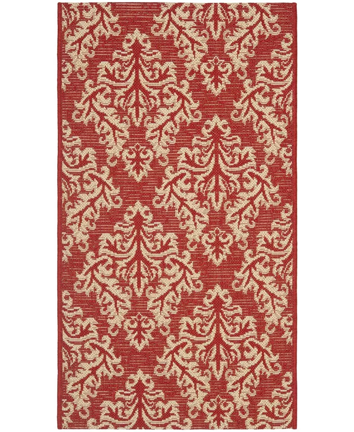 Safavieh Courtyard Red and Creme 2' x 3'7