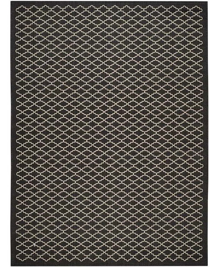 Safavieh Courtyard Black and Beige 8' x 11' Outdoor Area Rug