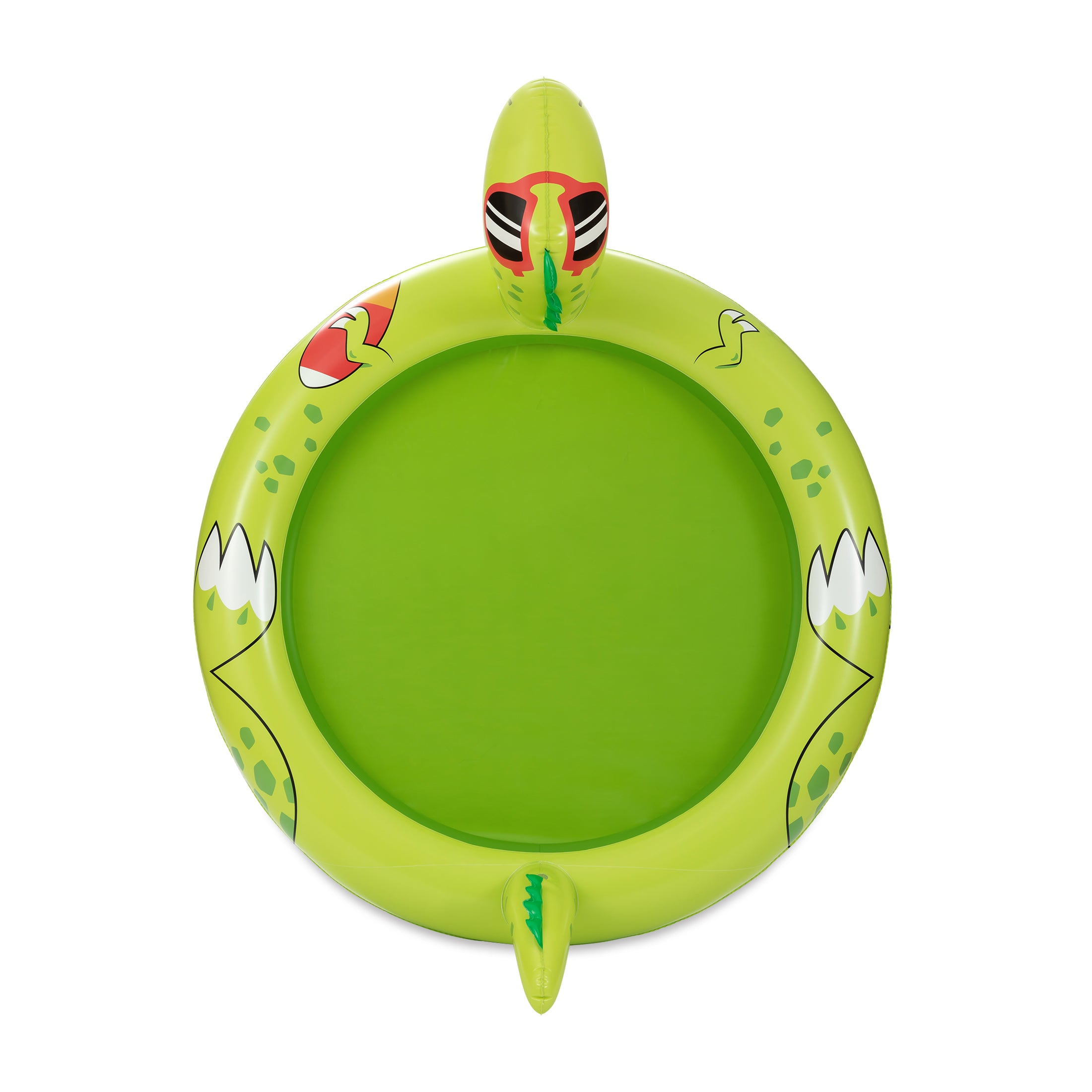Play Day Inflatable Dino Spray Pool， Round， Green， Ages 2+， Unisex