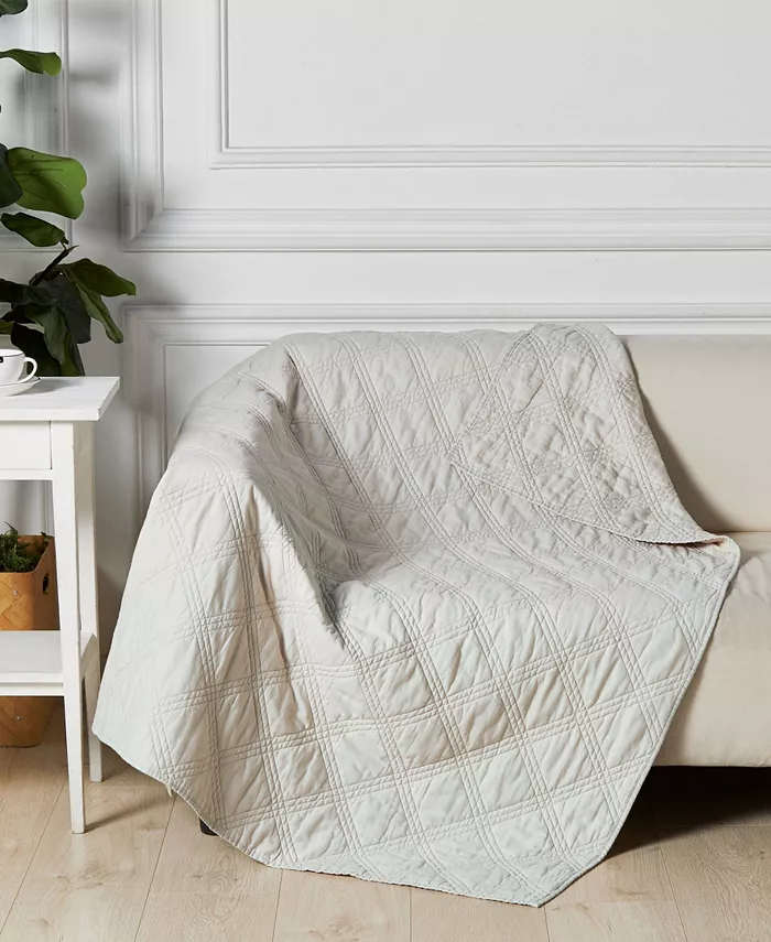 Levtex Washed Linen Quilted Throw， 50
