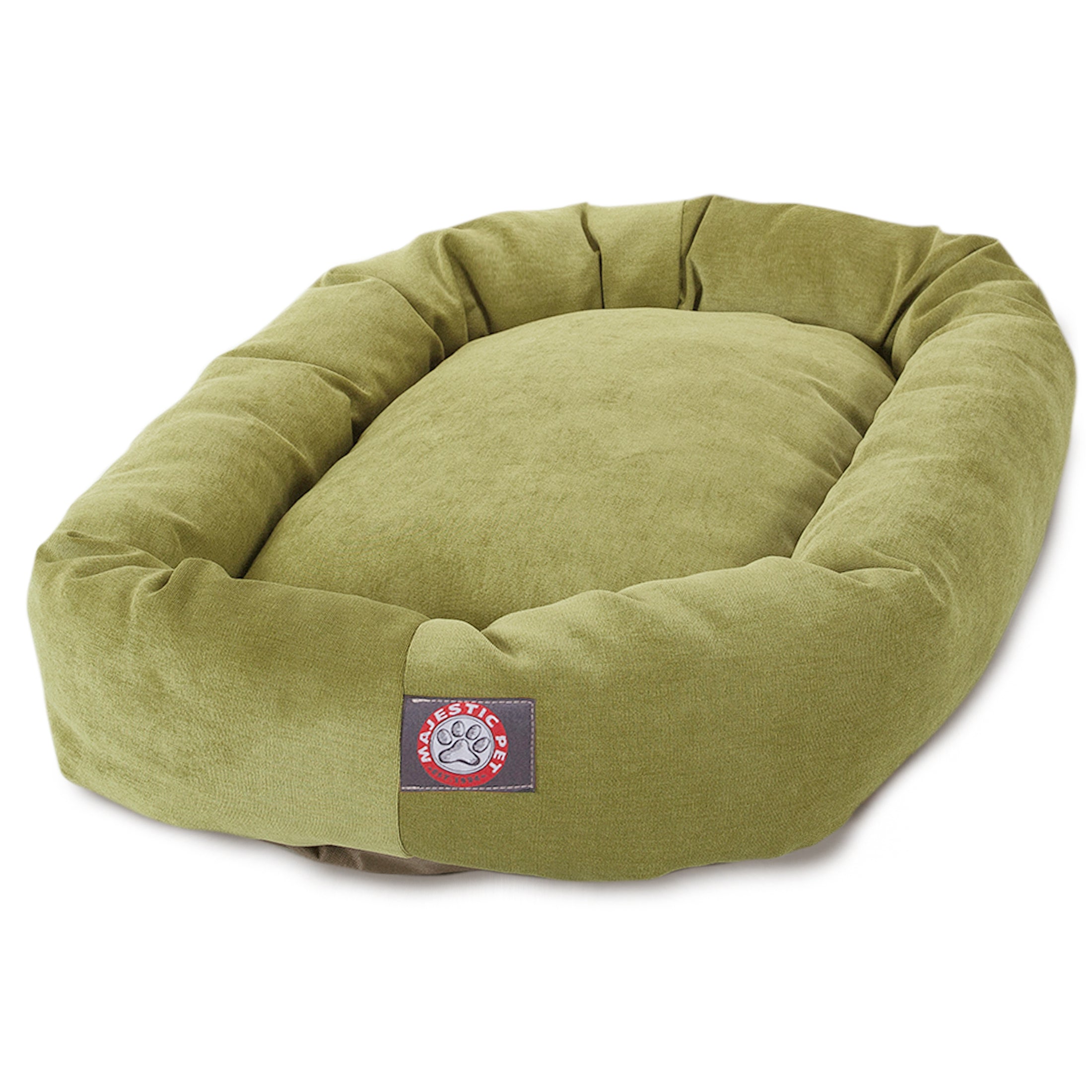 Majestic Pet | Villa Velvet Bagel Pet Bed For Dogs， Apple， Large