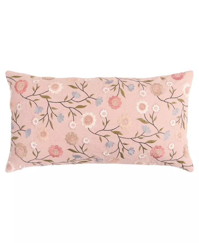 Rizzy Home Floral Polyester Filled Decorative Pillow， 14