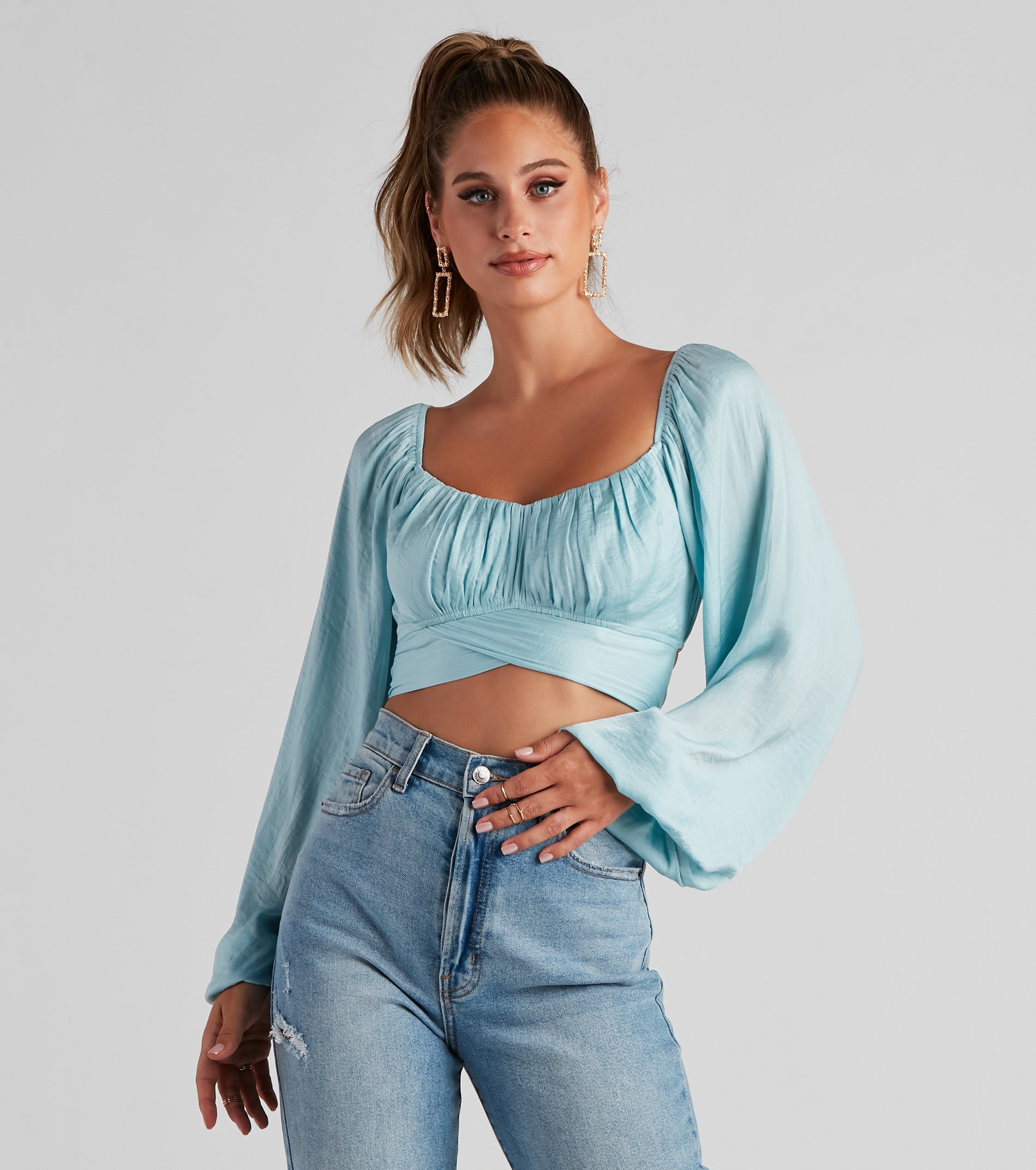 Sweet And Flirty Satin Crop Top