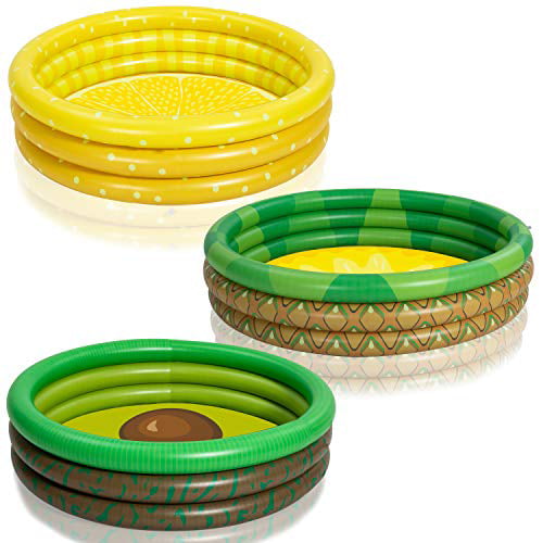 3 Packs 45 X 10 Inflatable Kiddie Pools Lemon Pineapple Avocado Inflatable Kiddie Pool Set for Kids Summer Fun Baby Swimming Pool Water Pool Pit Ball Pool