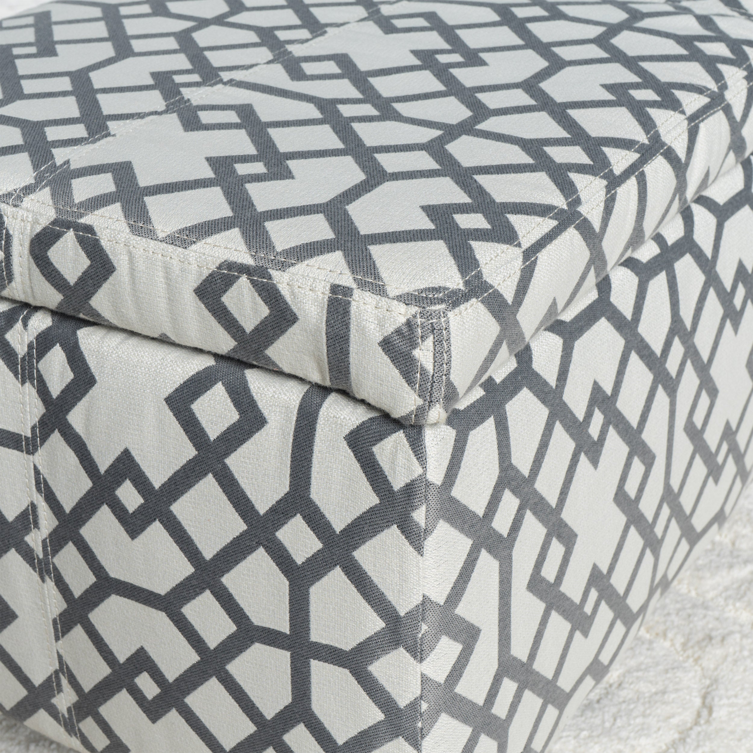 Clor Fabric Rectangle Storage Ottoman Bench