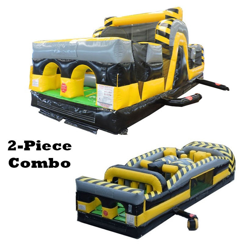 TentandTable 60' Commercial Inflatable Obstacle Course， Venom 2 Piece