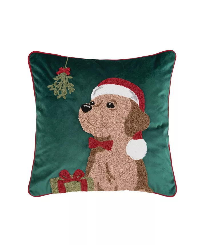 CandF Home Mistletoe Puppy Pillow， 18
